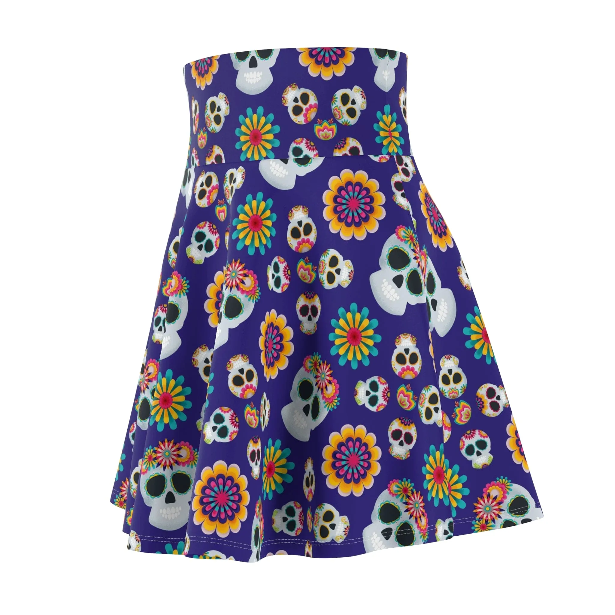 Vibrant Day of the Dead Skater Skirt for Women