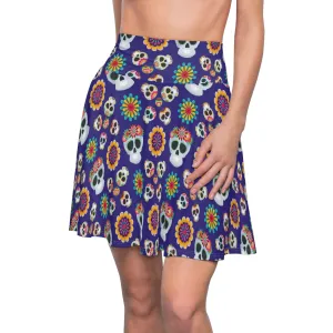 Vibrant Day of the Dead Skater Skirt for Women