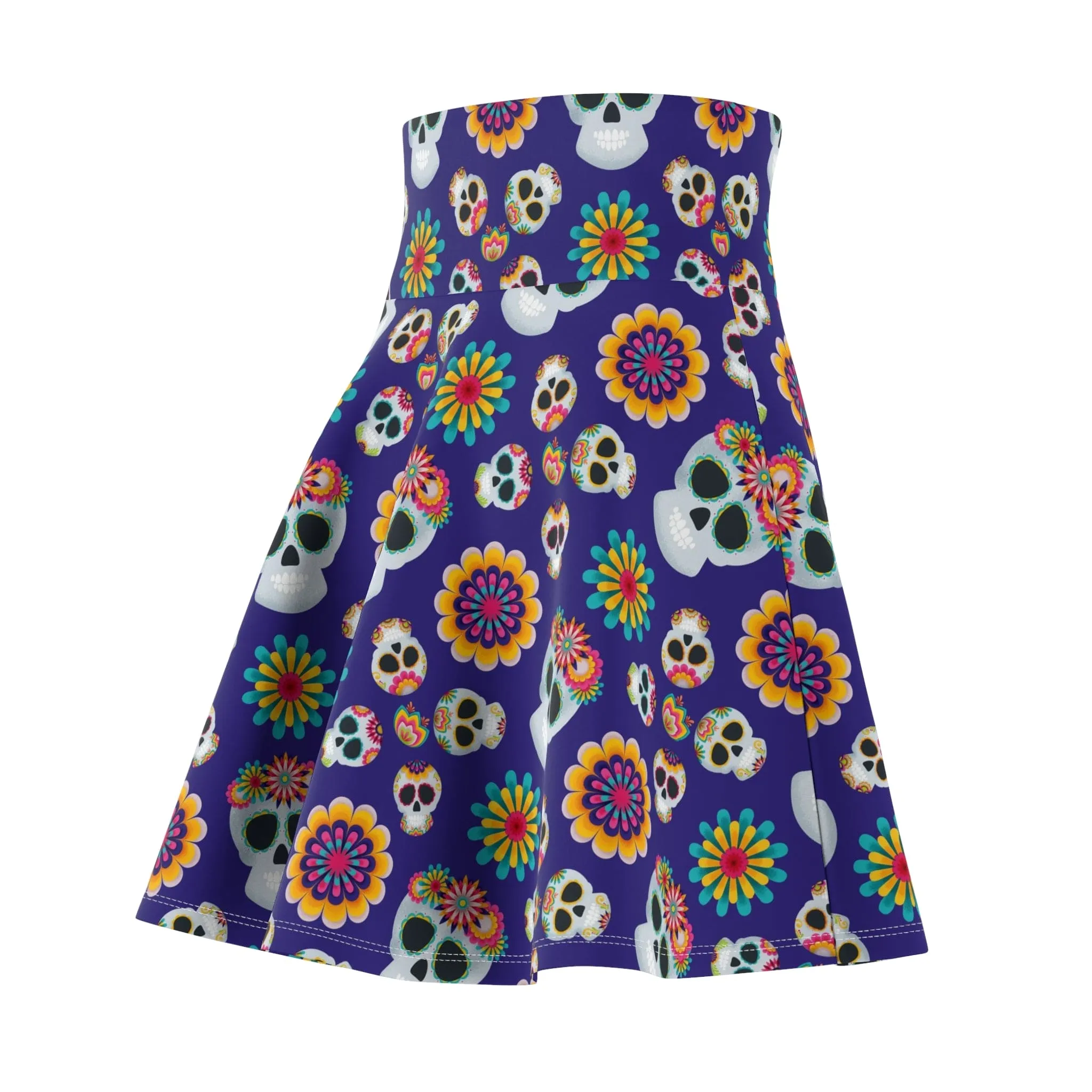 Vibrant Day of the Dead Skater Skirt for Women