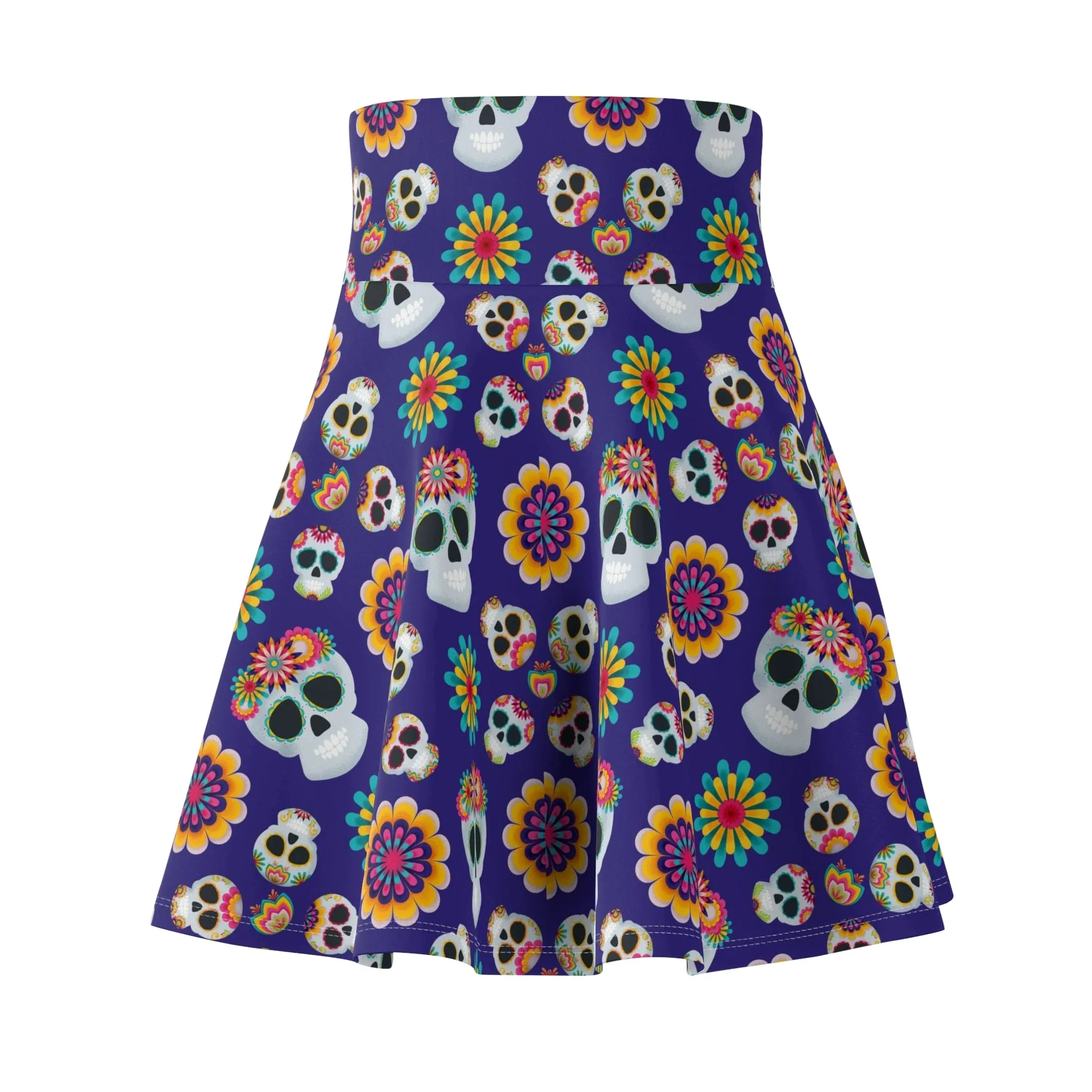 Vibrant Day of the Dead Skater Skirt for Women