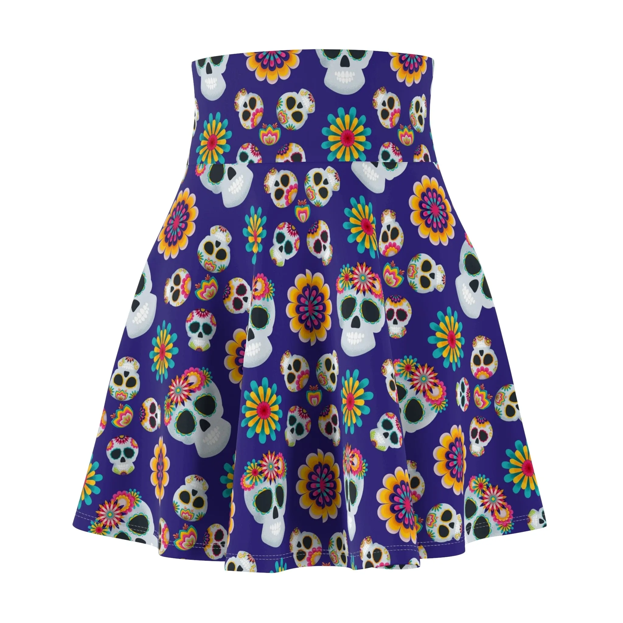 Vibrant Day of the Dead Skater Skirt for Women