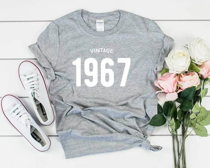 Vintage 1967 Birthday T-Shirt | 57th Birthday Party T-Shirt Cotton