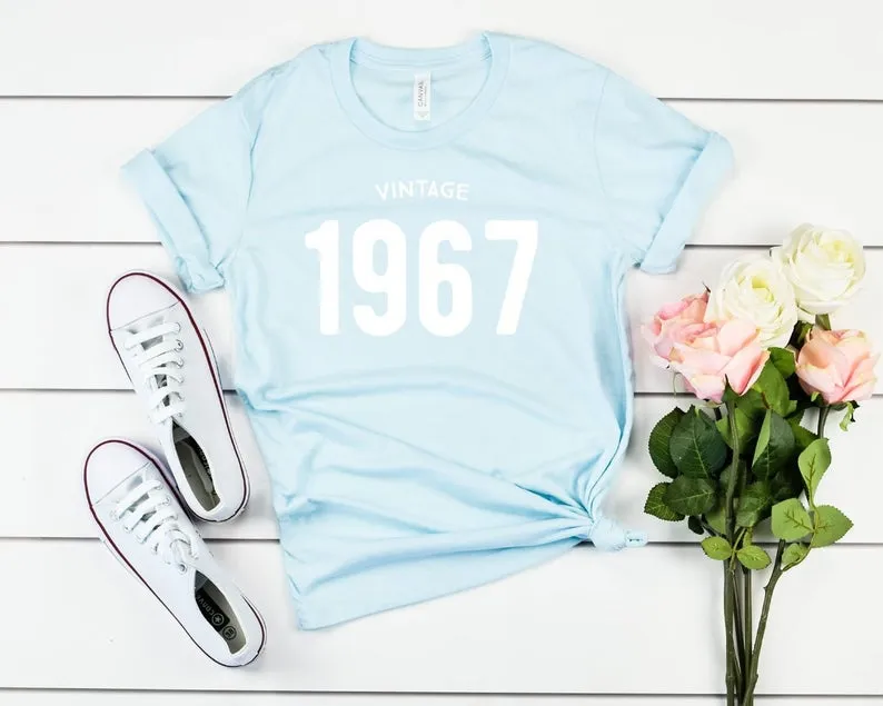 Vintage 1967 Birthday T-Shirt | 57th Birthday Party T-Shirt Cotton