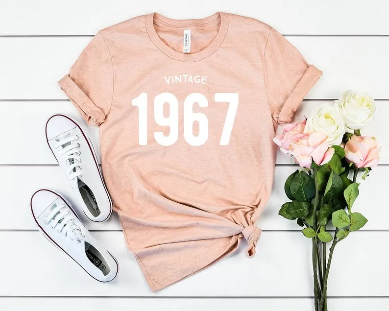 Vintage 1967 Birthday T-Shirt | 57th Birthday Party T-Shirt Cotton