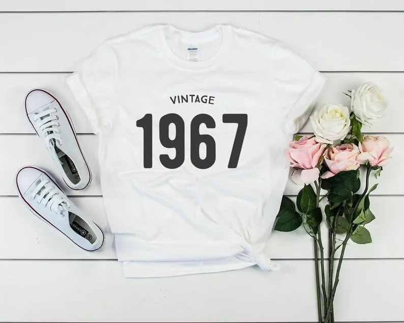 Vintage 1967 Birthday T-Shirt | 57th Birthday Party T-Shirt Cotton