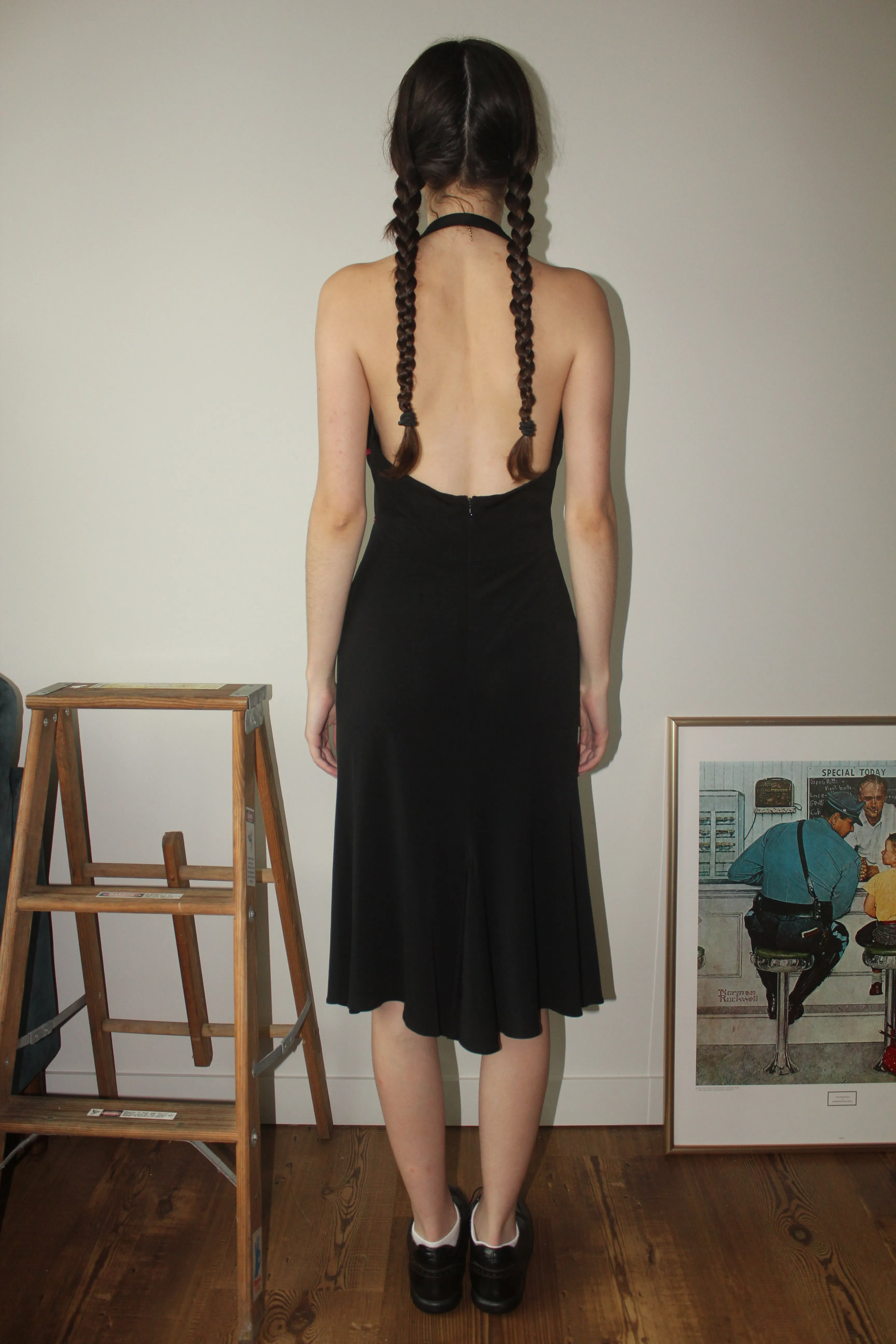 Vintage 90s Halter Midi Dress (M)