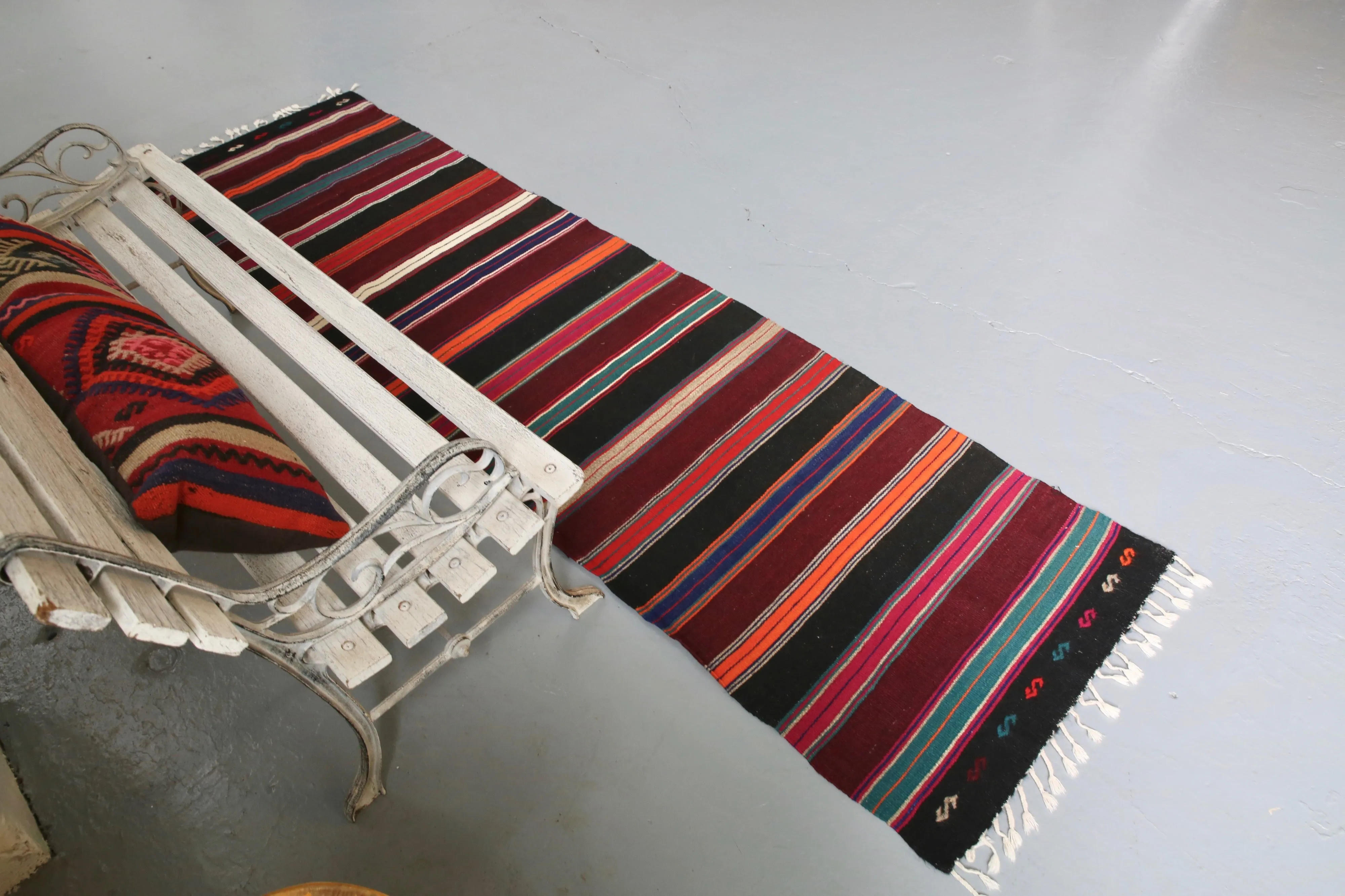 Vintage Anatolian Kilim Runner 2.2ftx8.2ft