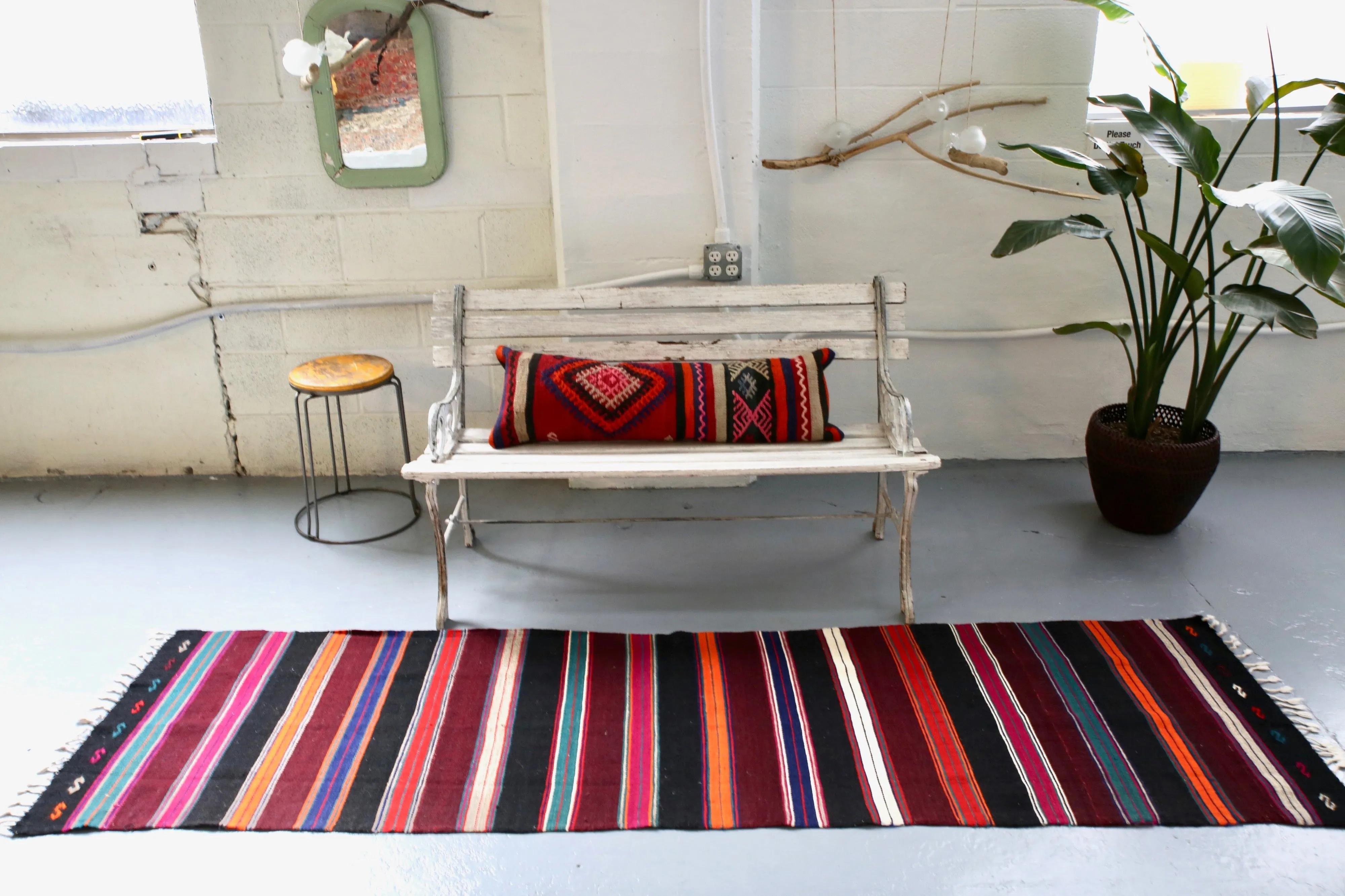 Vintage Anatolian Kilim Runner 2.2ftx8.2ft