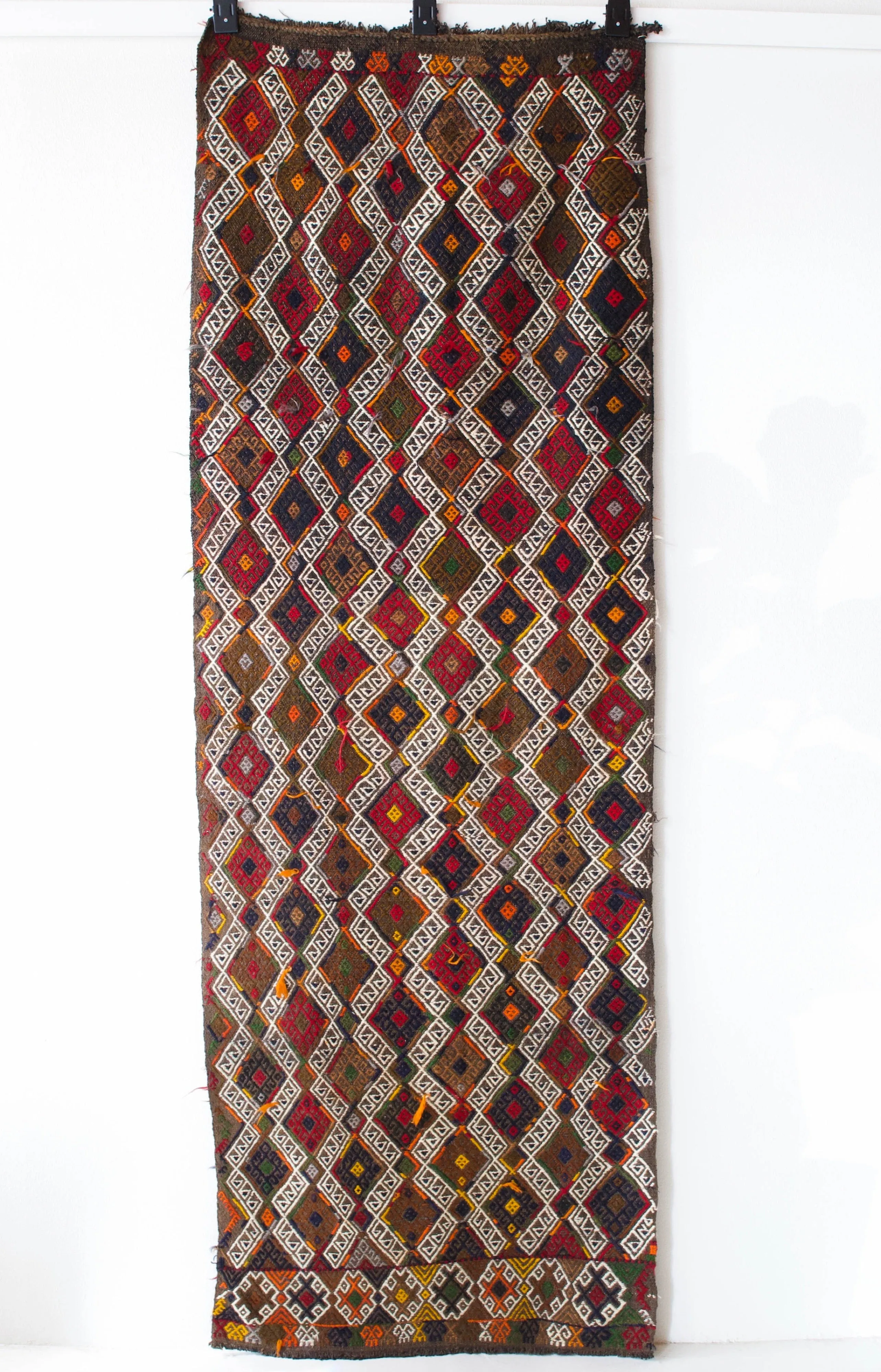 Vintage central Anatolian Karakecili kilim runner 3'x9'