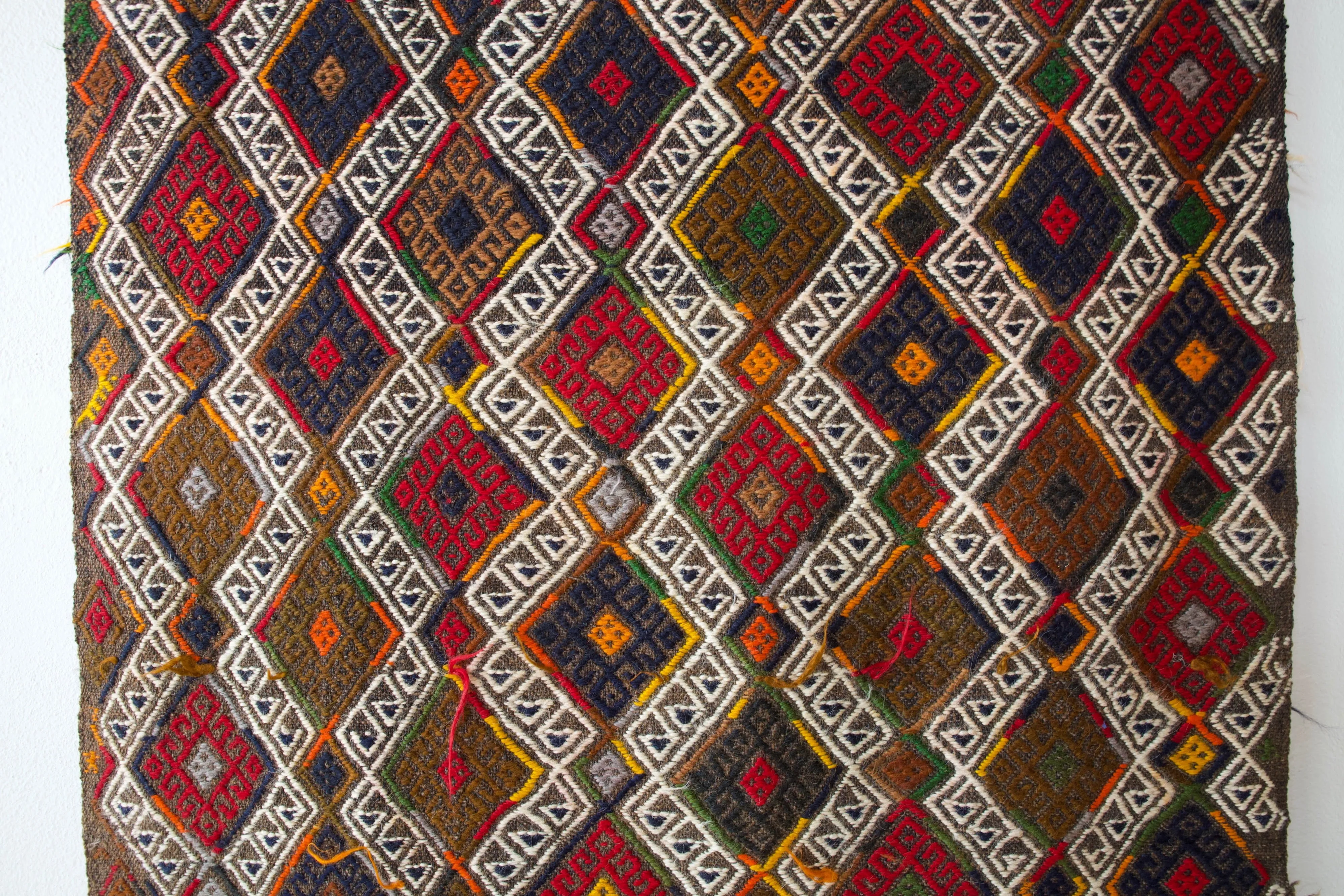 Vintage central Anatolian Karakecili kilim runner 3'x9'