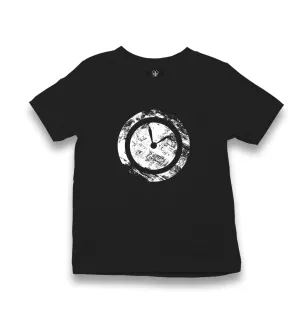 Vintage Clock Kid's Black T-shirt