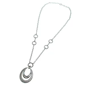 Vintage Crown Trifari Silver Modernist Statement Necklace