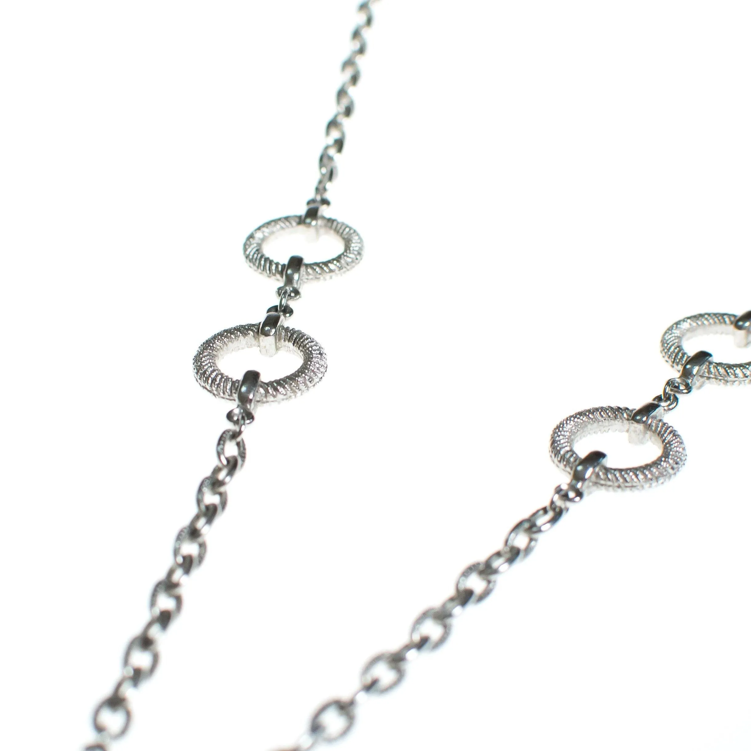 Vintage Crown Trifari Silver Modernist Statement Necklace