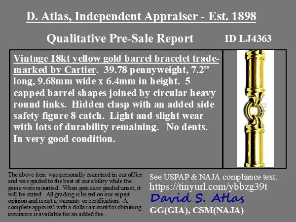 Vintage Cylinder Link Bracelet, by Cartier
