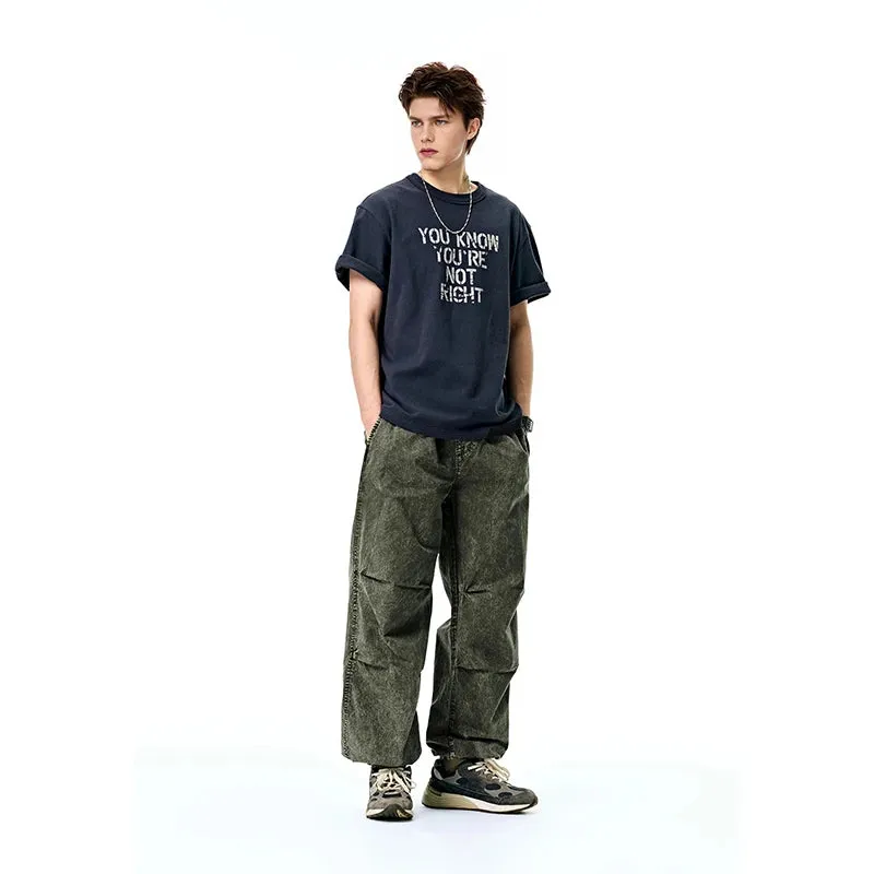 Vintage Distressed Tapered Cargo Pants
