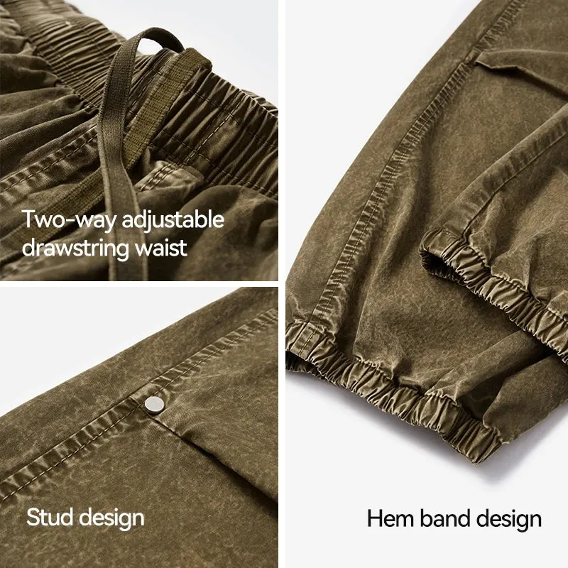 Vintage Distressed Tapered Cargo Pants