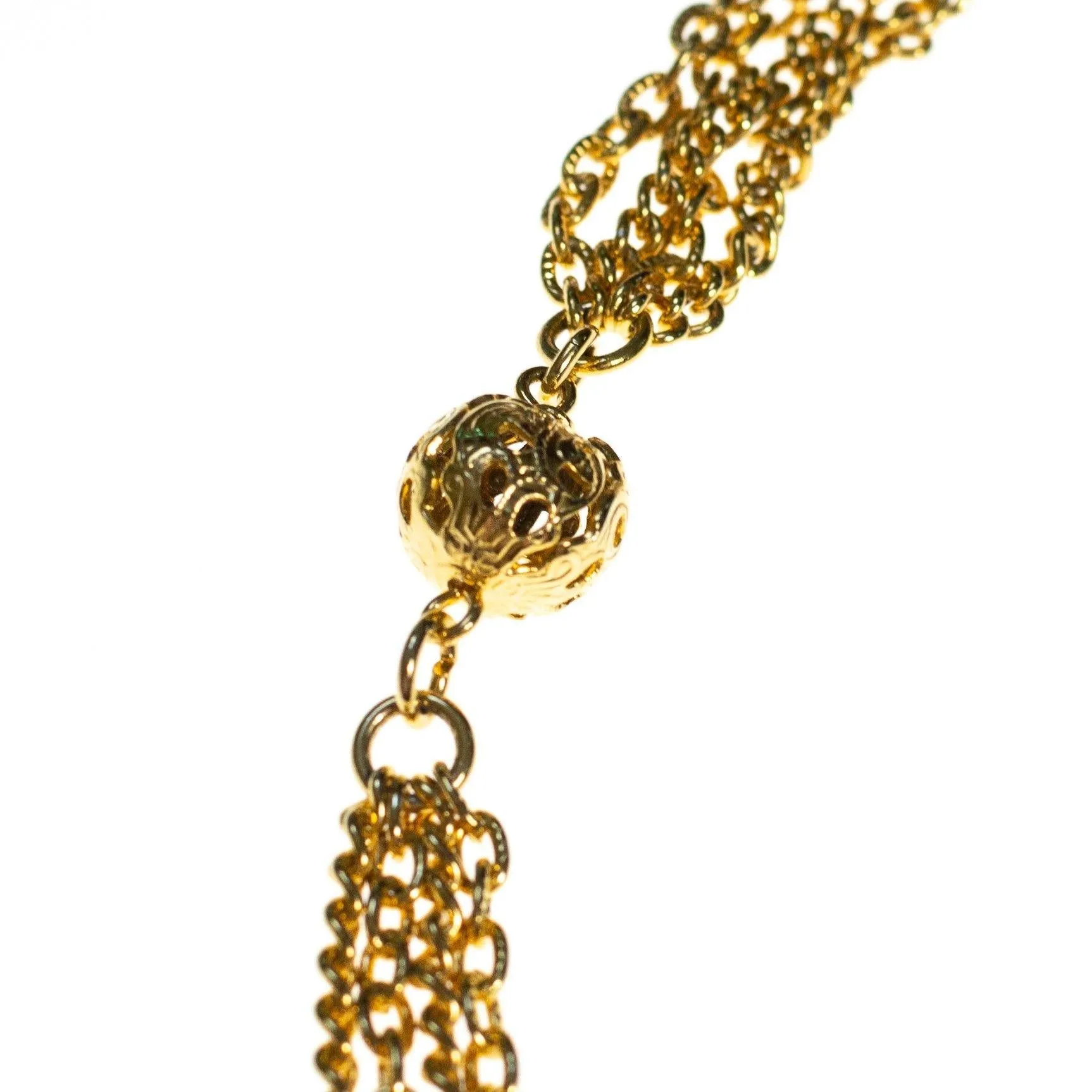 Vintage Etruscan Statement Necklace with Waterfall Chain