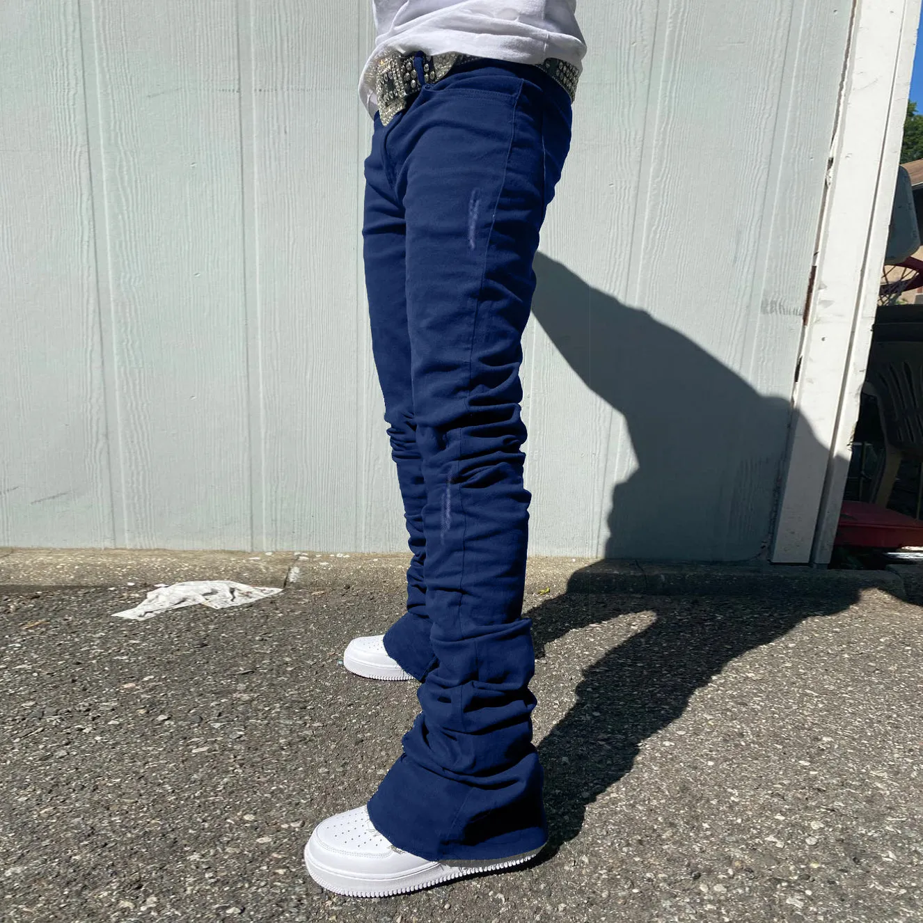Vintage hip hop wash slim fit jeans