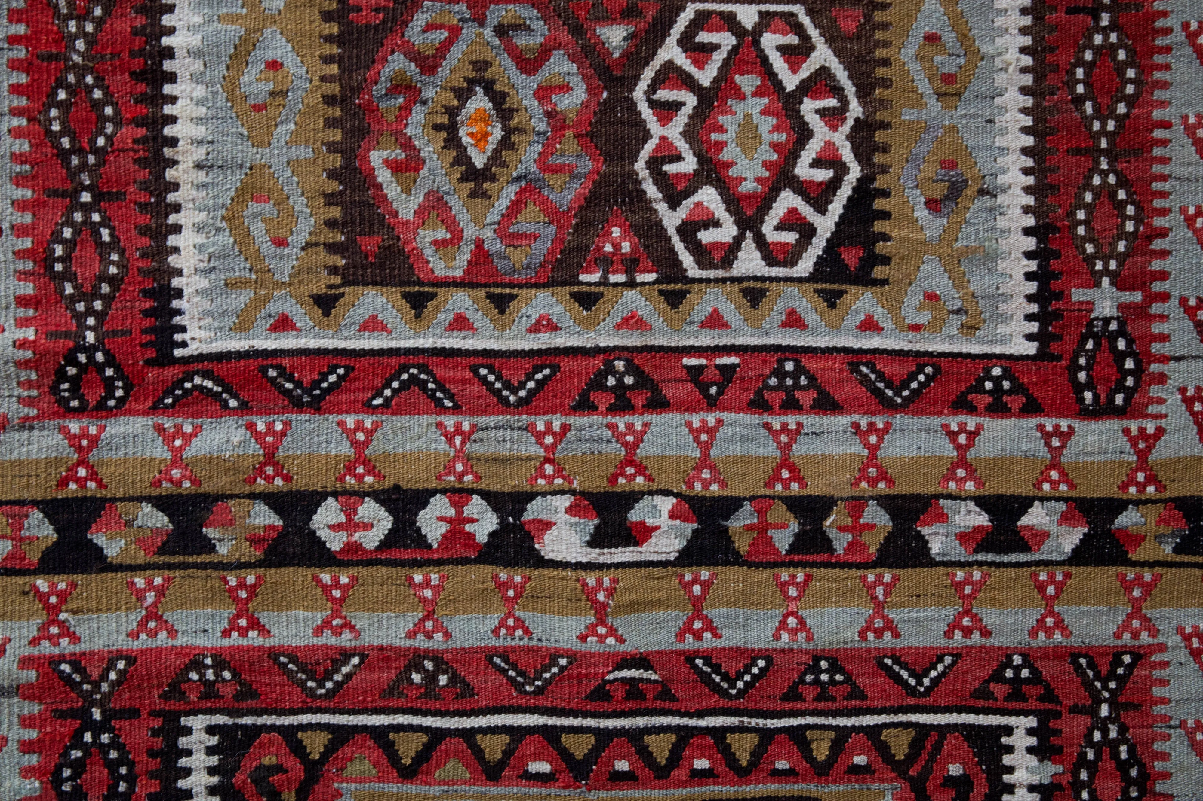 Vintage Kayseri Avsar Kilim Rug 4'6"x10'3"