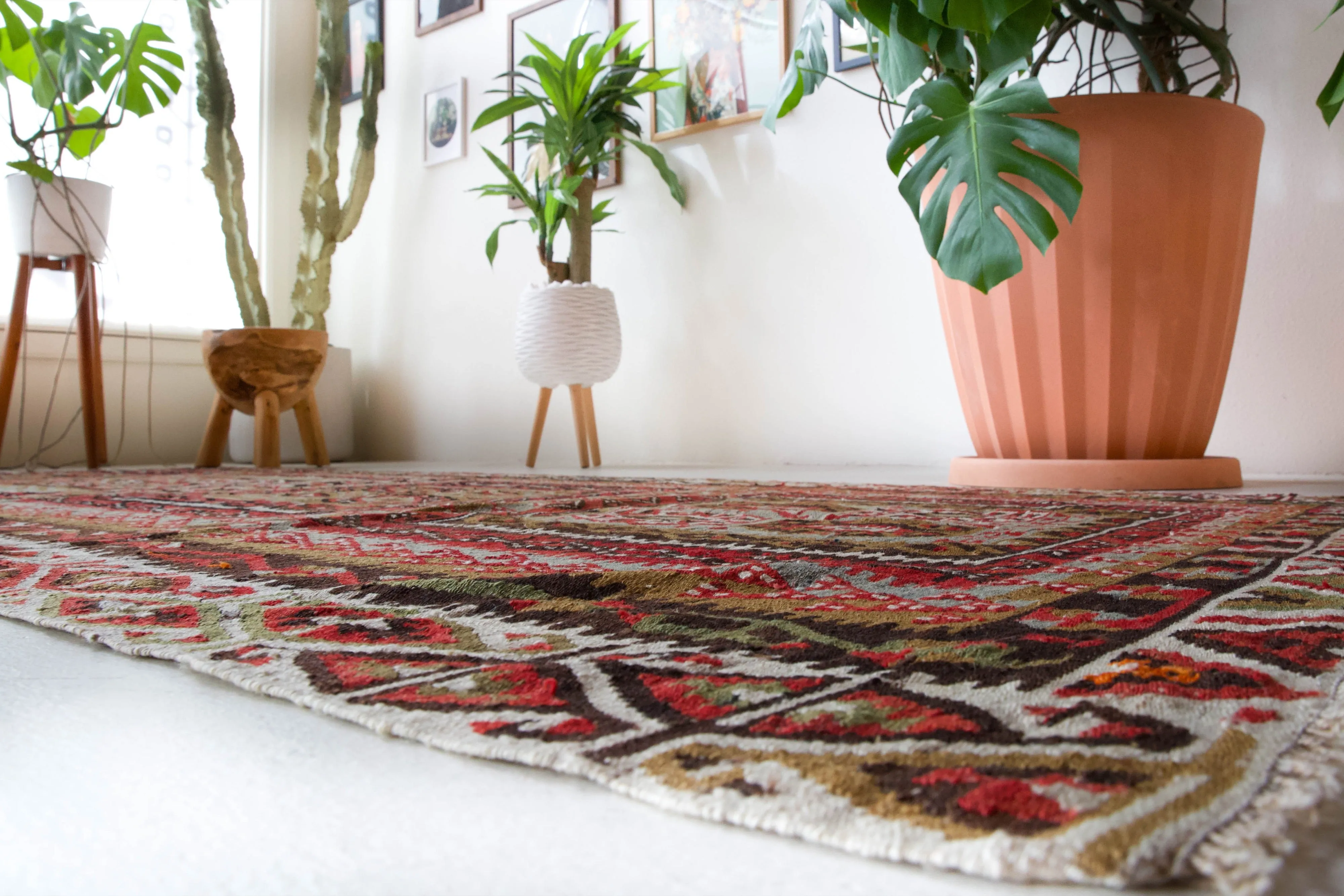 Vintage Kayseri Avsar Kilim Rug 4'6"x10'3"
