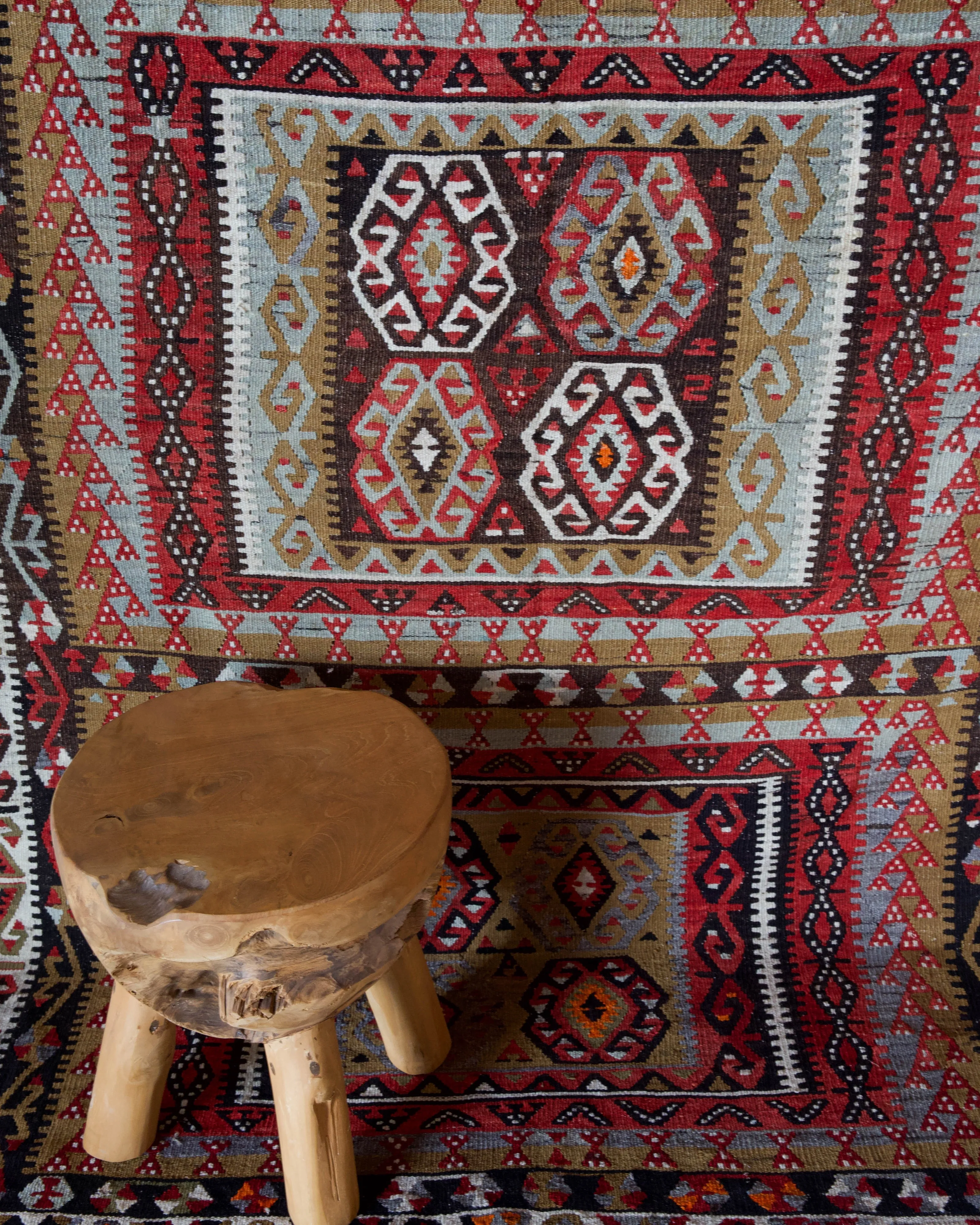 Vintage Kayseri Avsar Kilim Rug 4'6"x10'3"