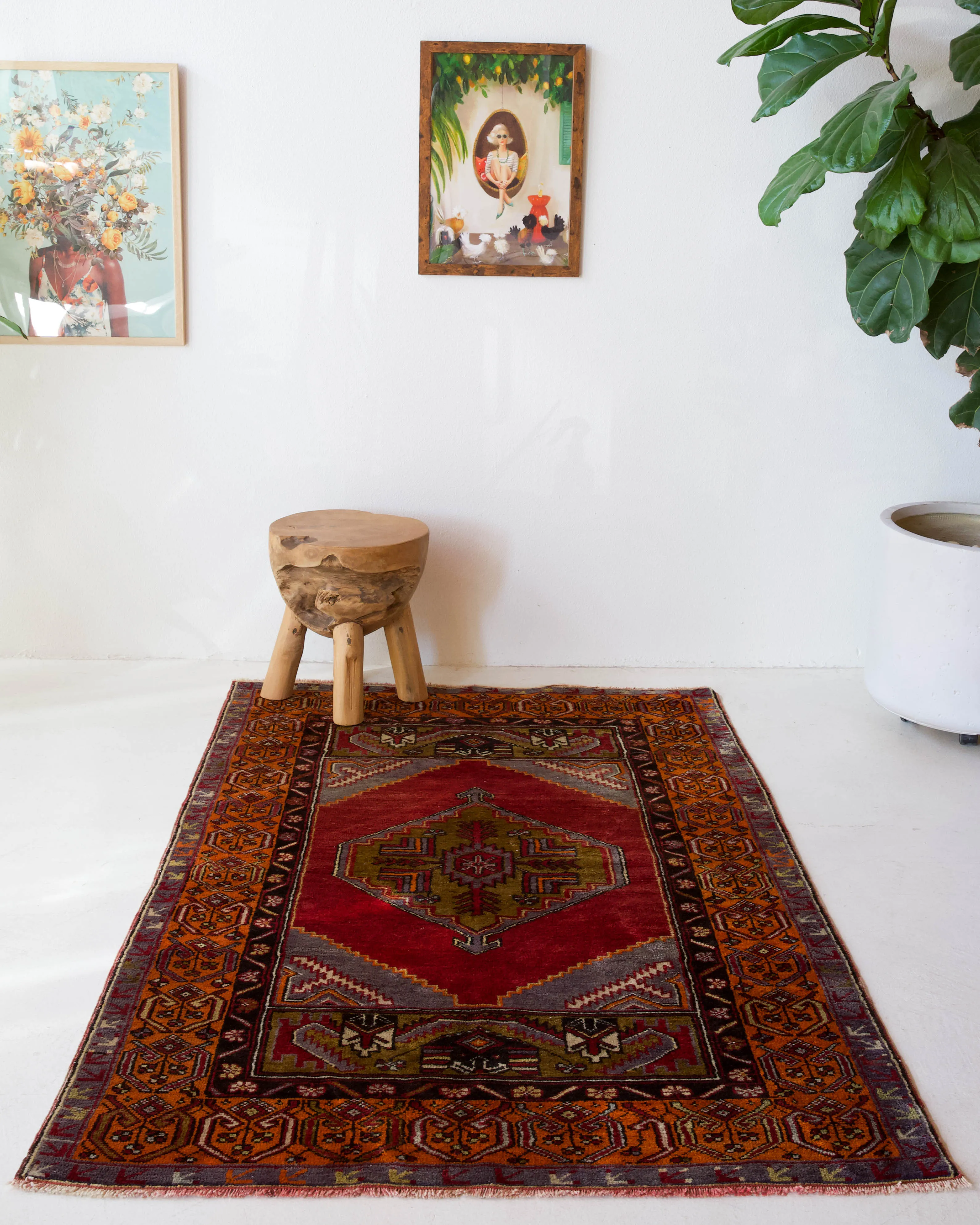 Vintage Kayseri Yahyali Rug 3'9"x6'