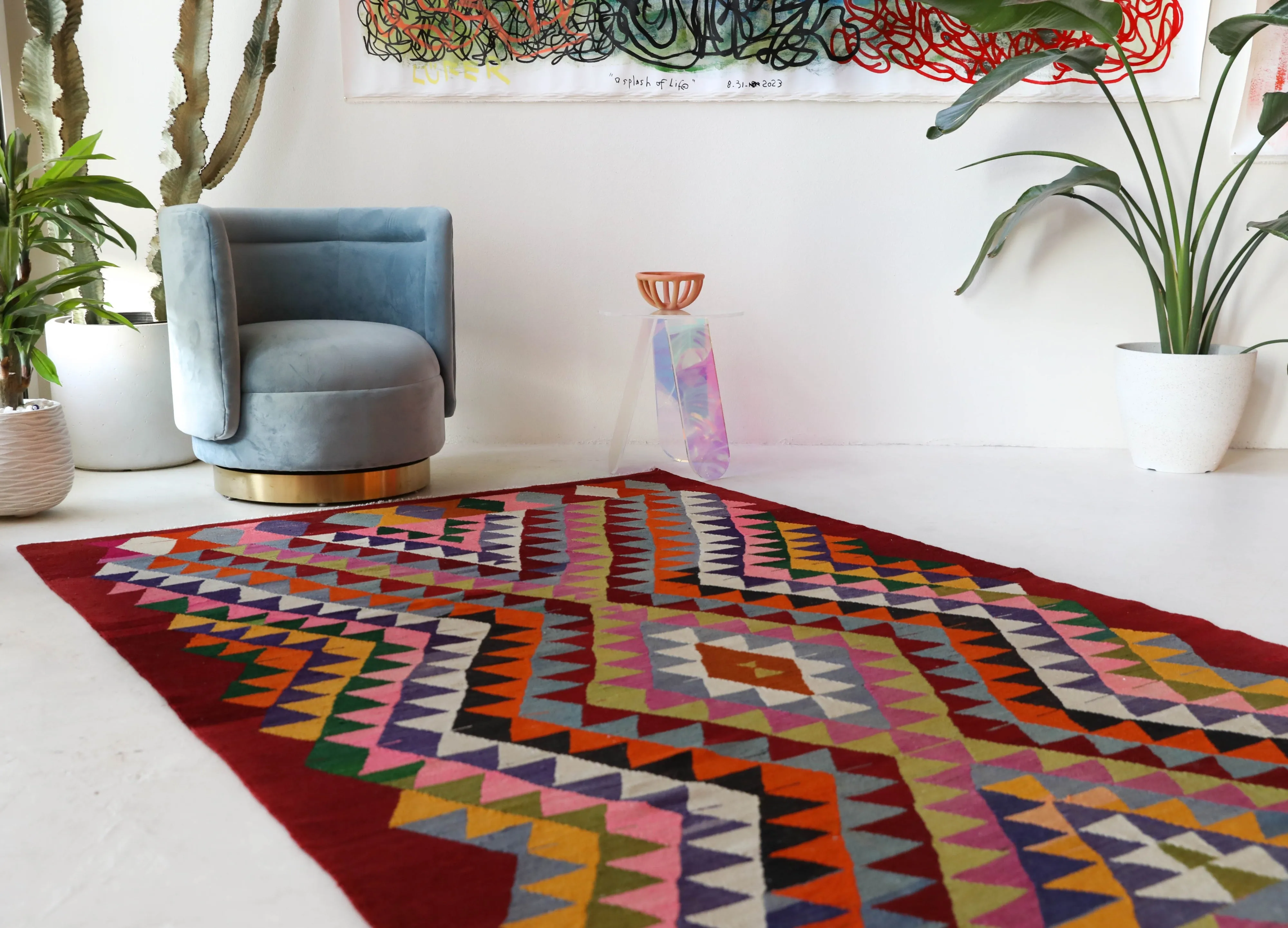 Vintage Milas Bencik Kilim Rug 5'6"x8'6"