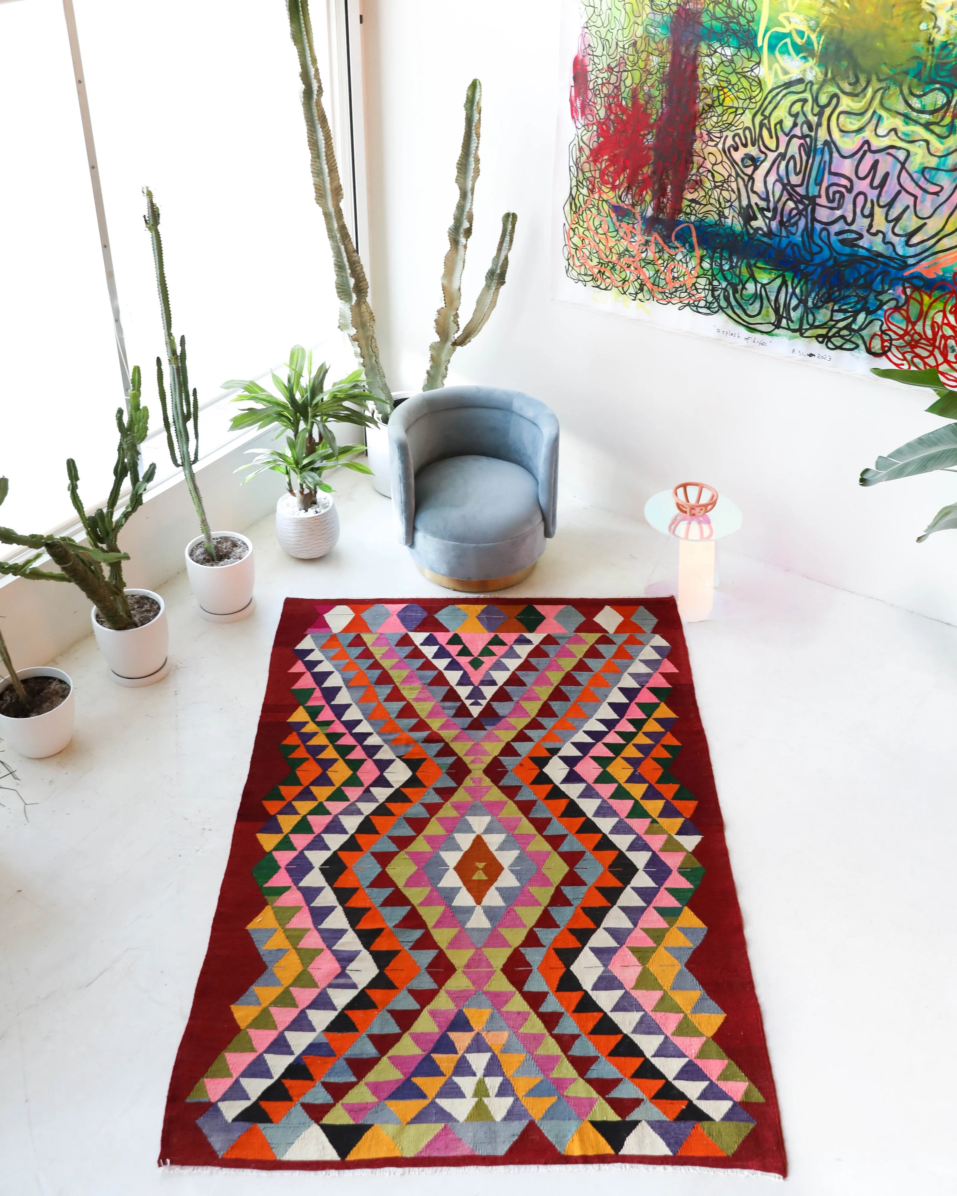 Vintage Milas Bencik Kilim Rug 5'6"x8'6"