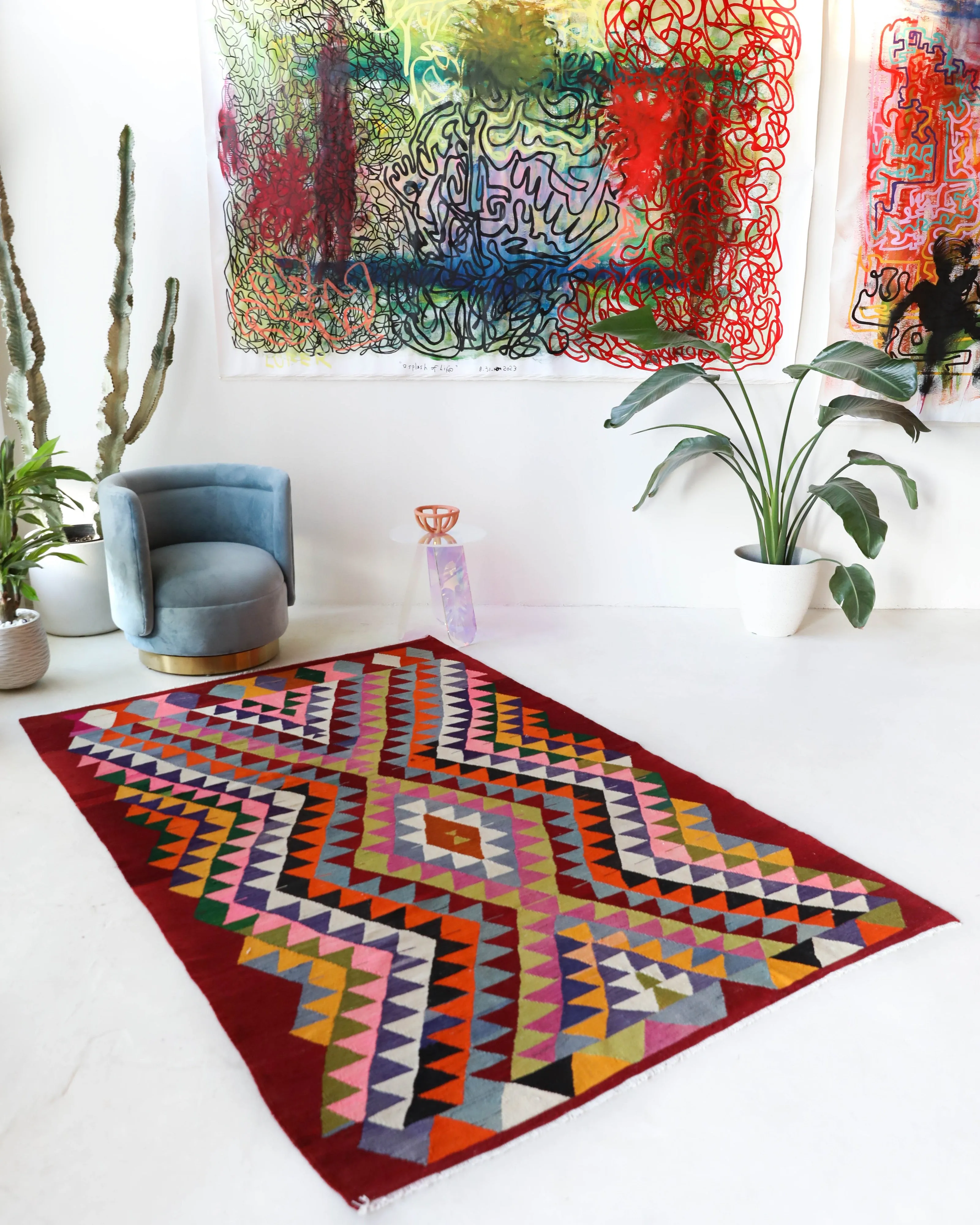 Vintage Milas Bencik Kilim Rug 5'6"x8'6"