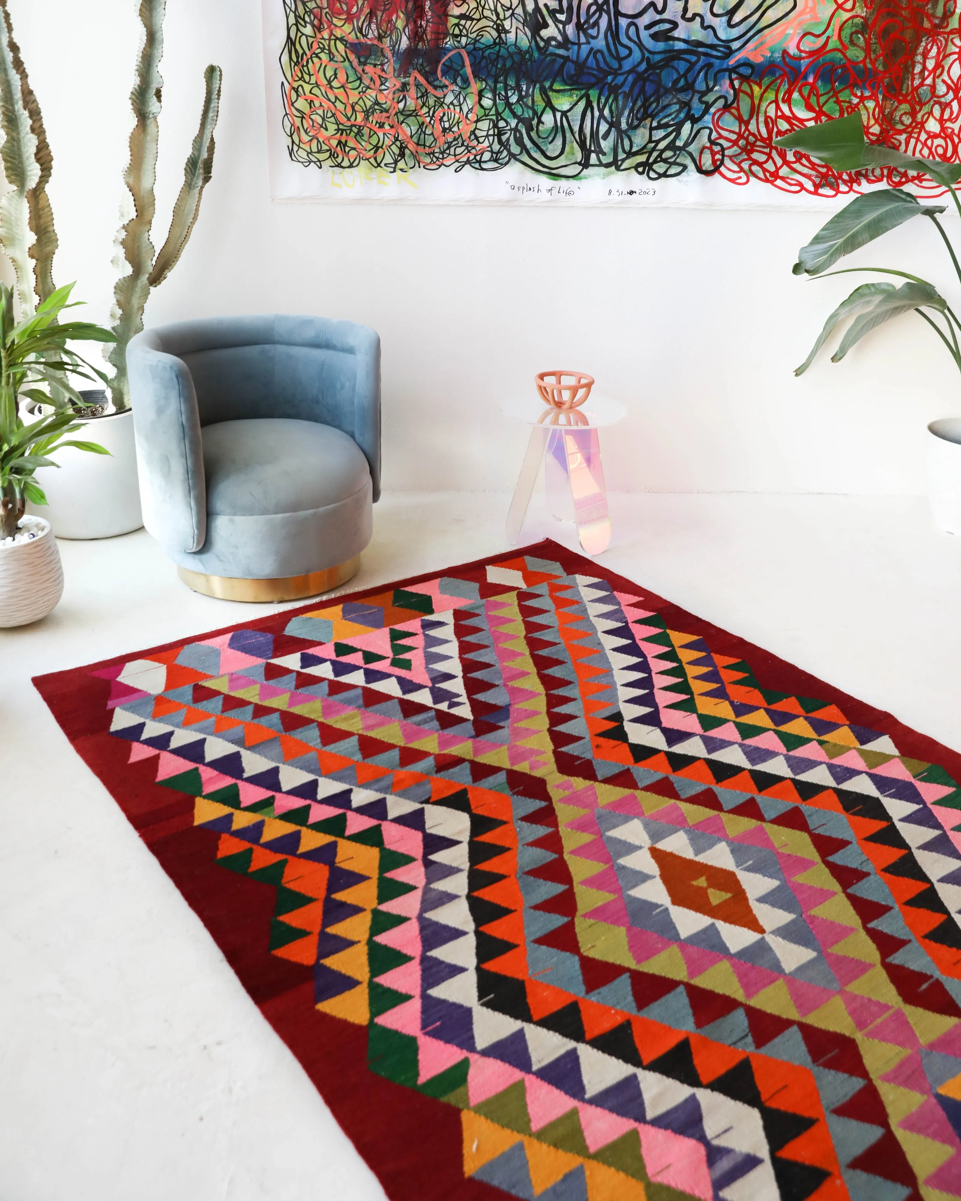 Vintage Milas Bencik Kilim Rug 5'6"x8'6"