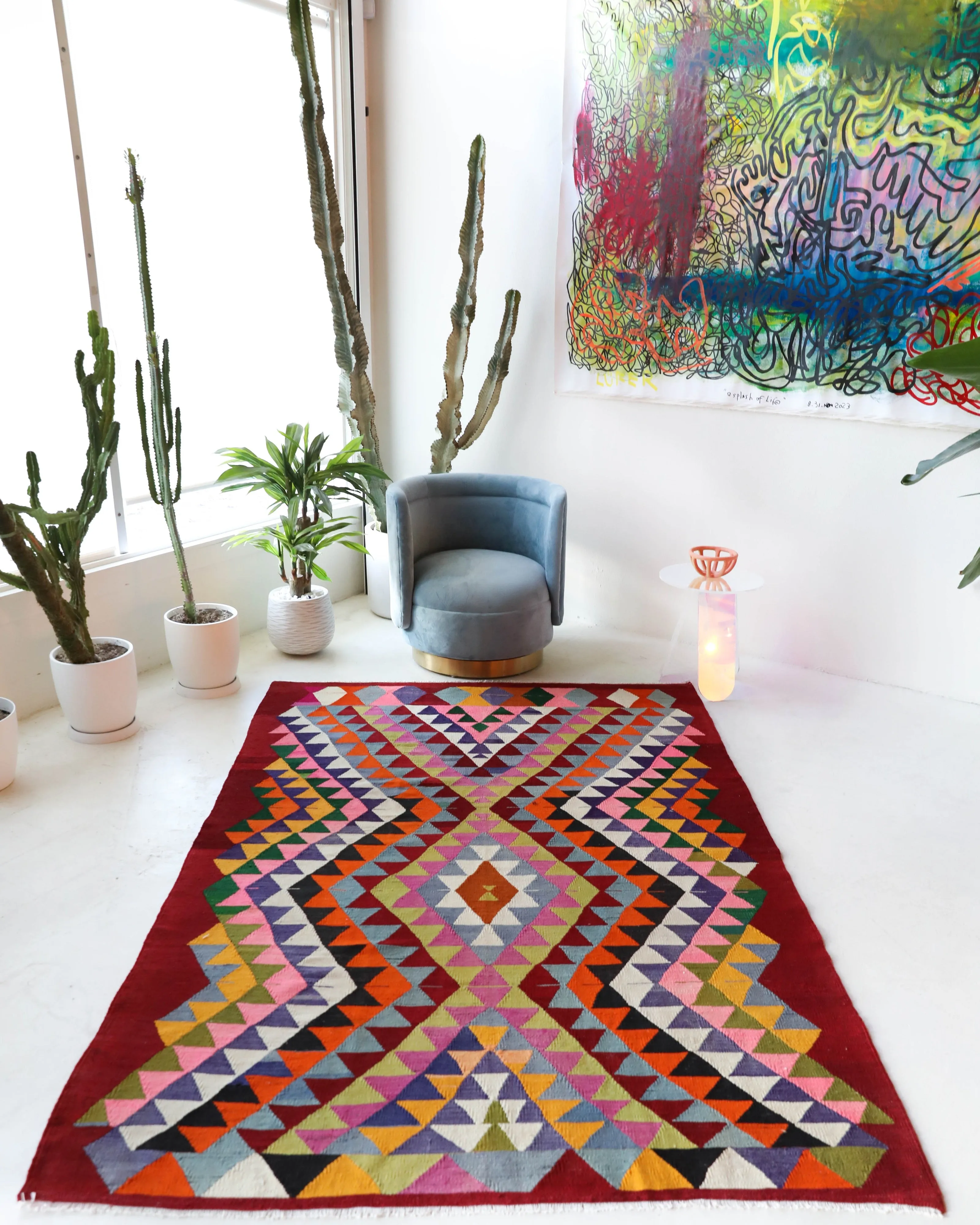 Vintage Milas Bencik Kilim Rug 5'6"x8'6"