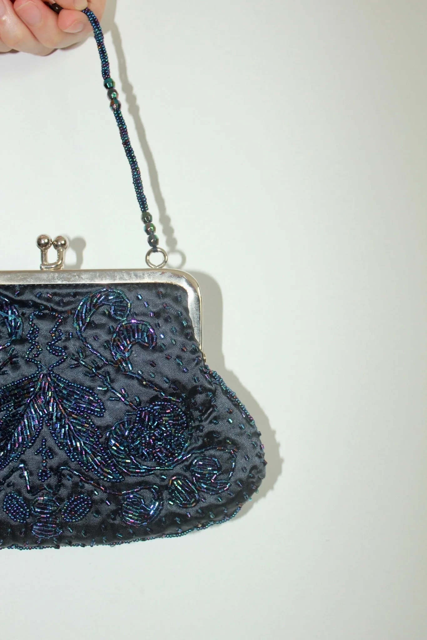 Vintage Navy Beaded Purse