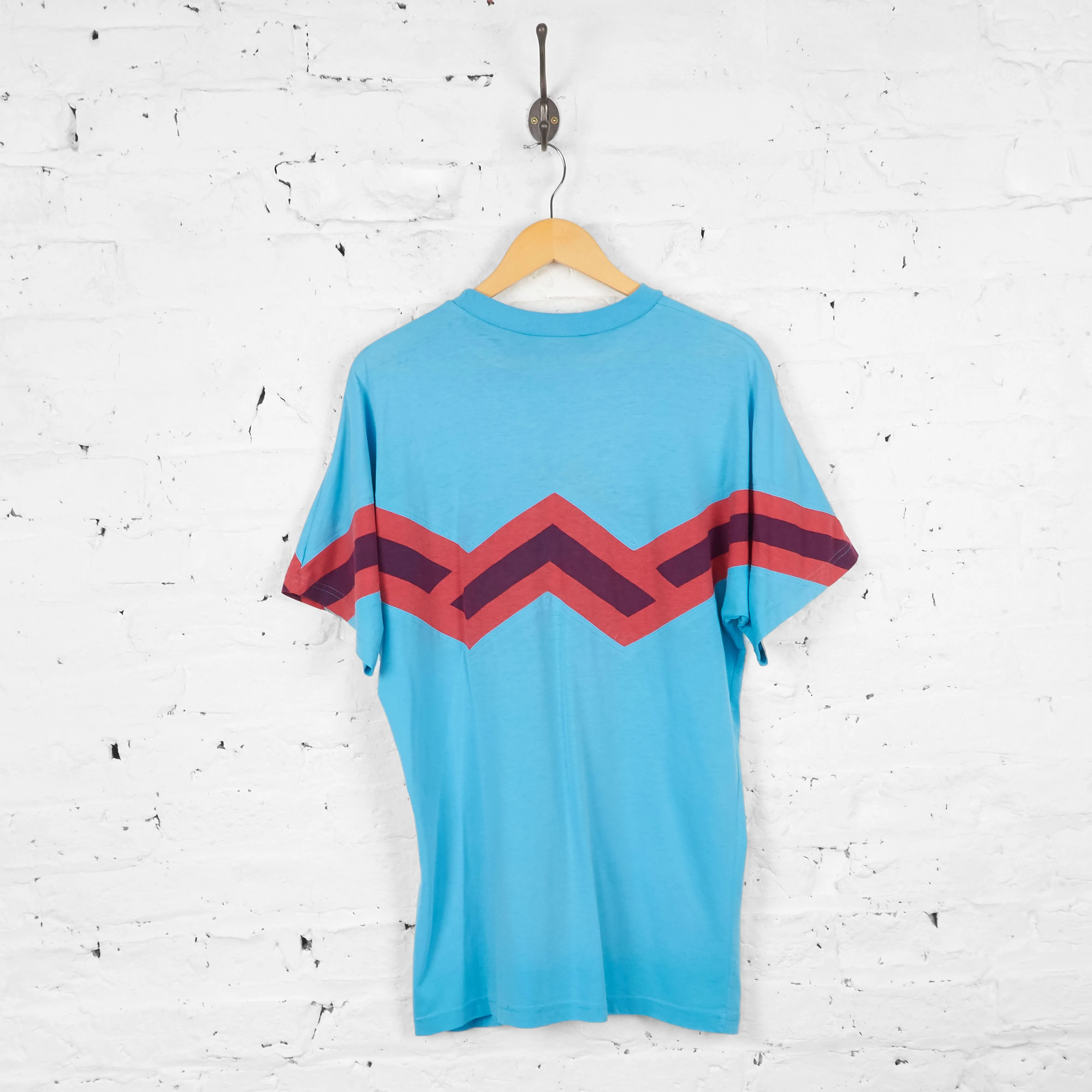 Vintage Retro Adidas T-shirt - Blue/Red - M