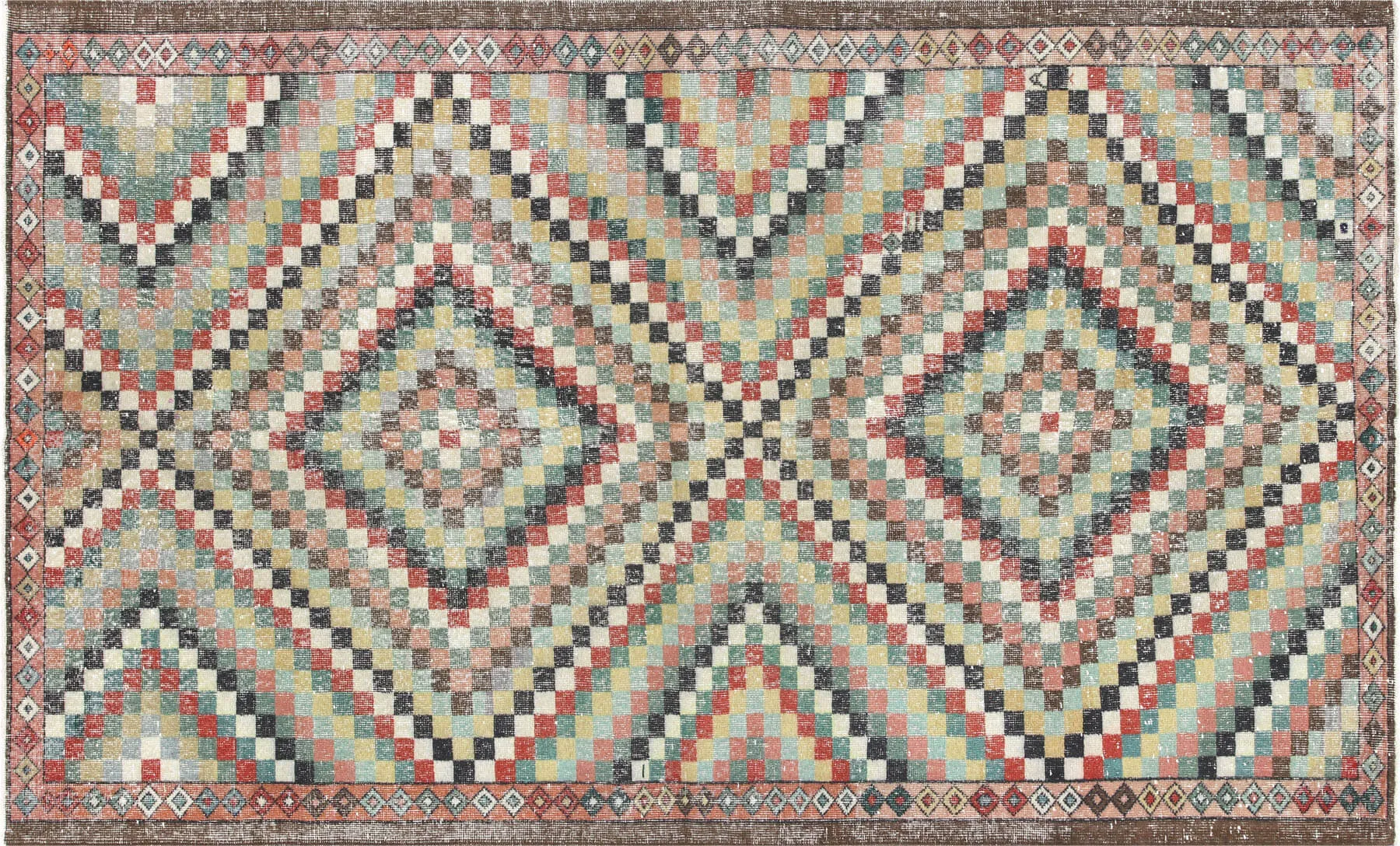 Vintage Turkish Mid-Century-Modern Rug - 5'8" x 9'4"