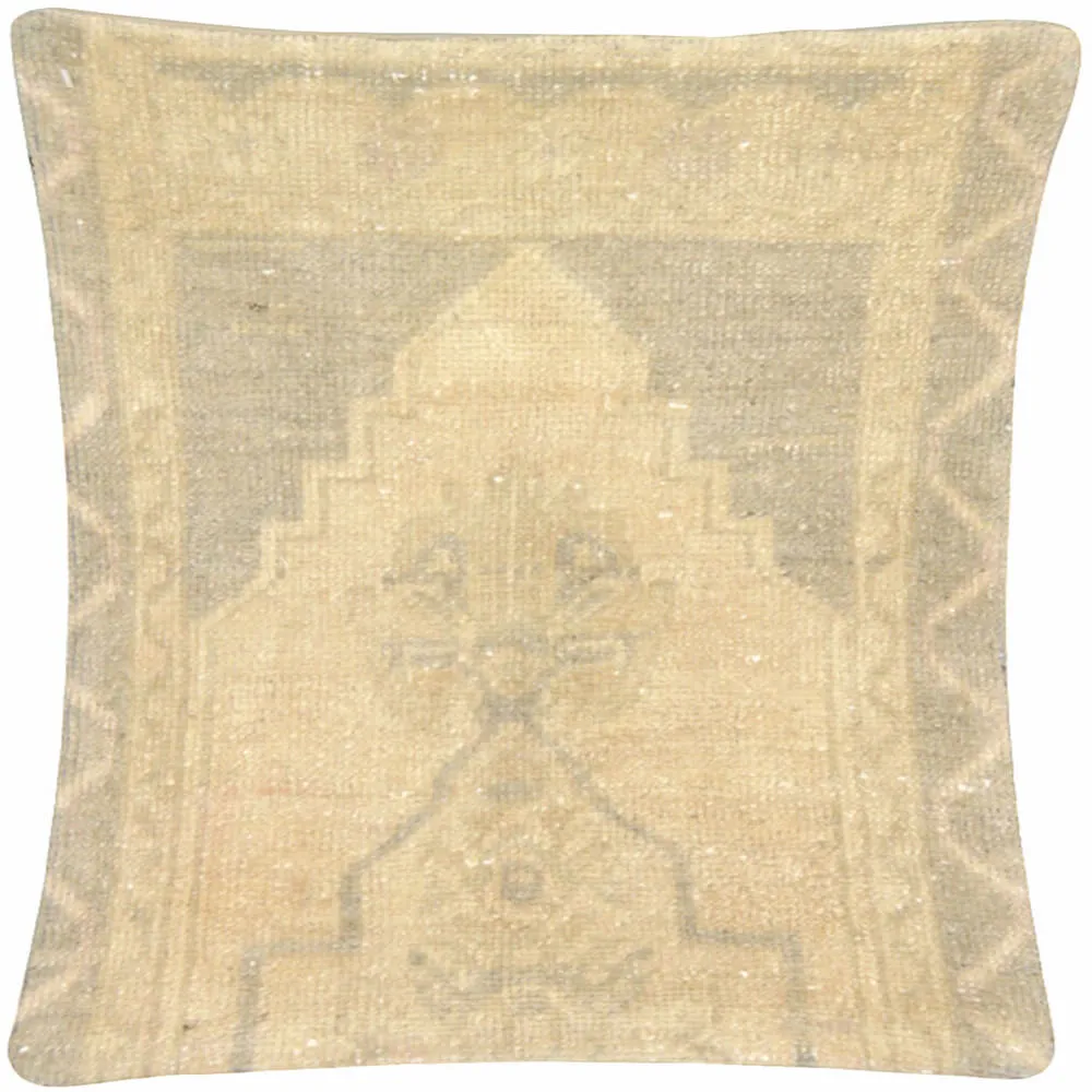 Vintage Turkish Oushak Pillow - 16" x 17"