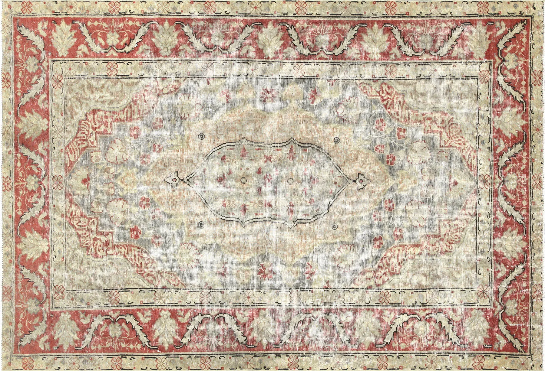 Vintage Turkish Oushak Rug - 4'2" x 6'2"