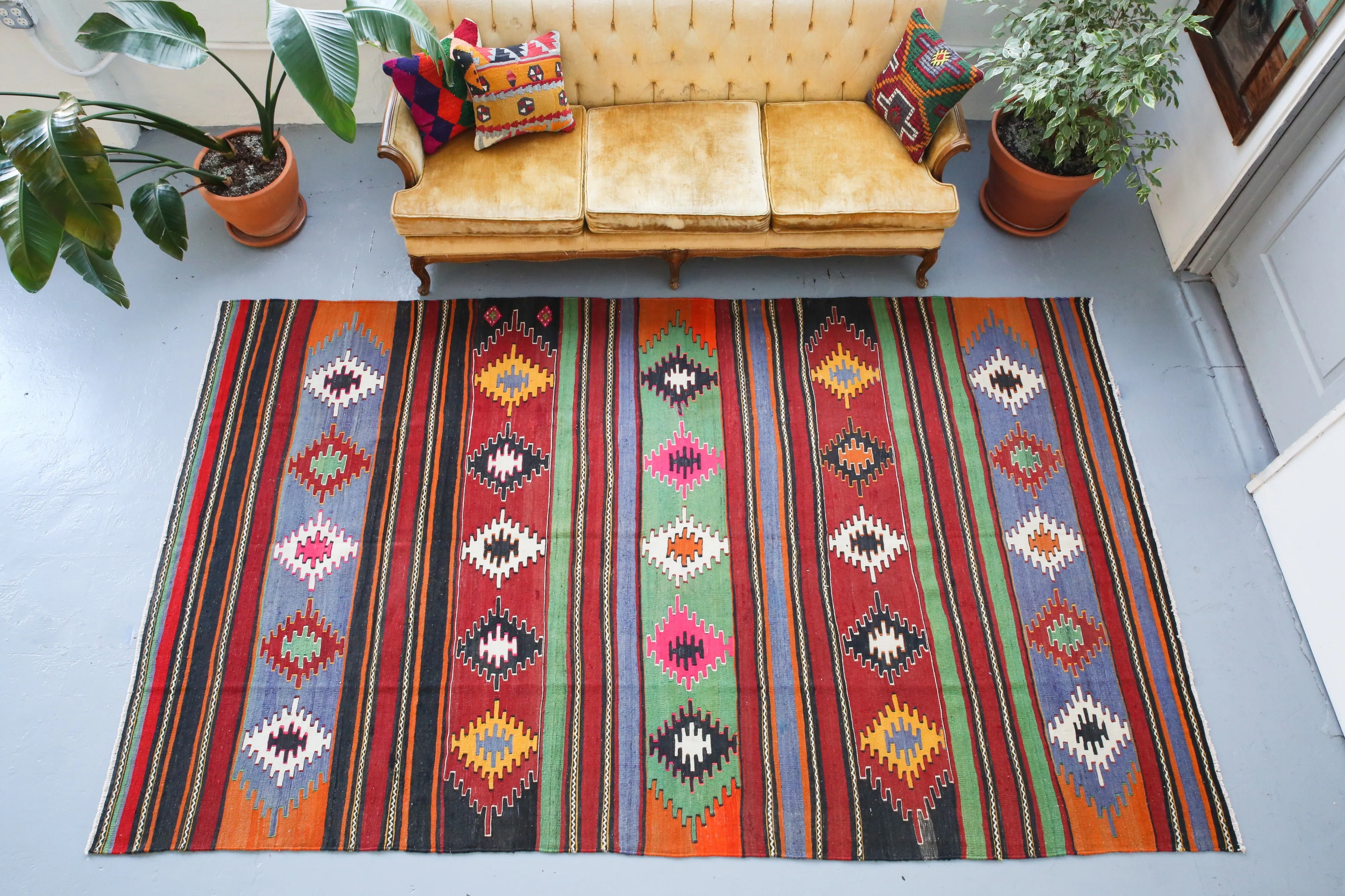 Vintage Turkish Sivas Kilim Rug