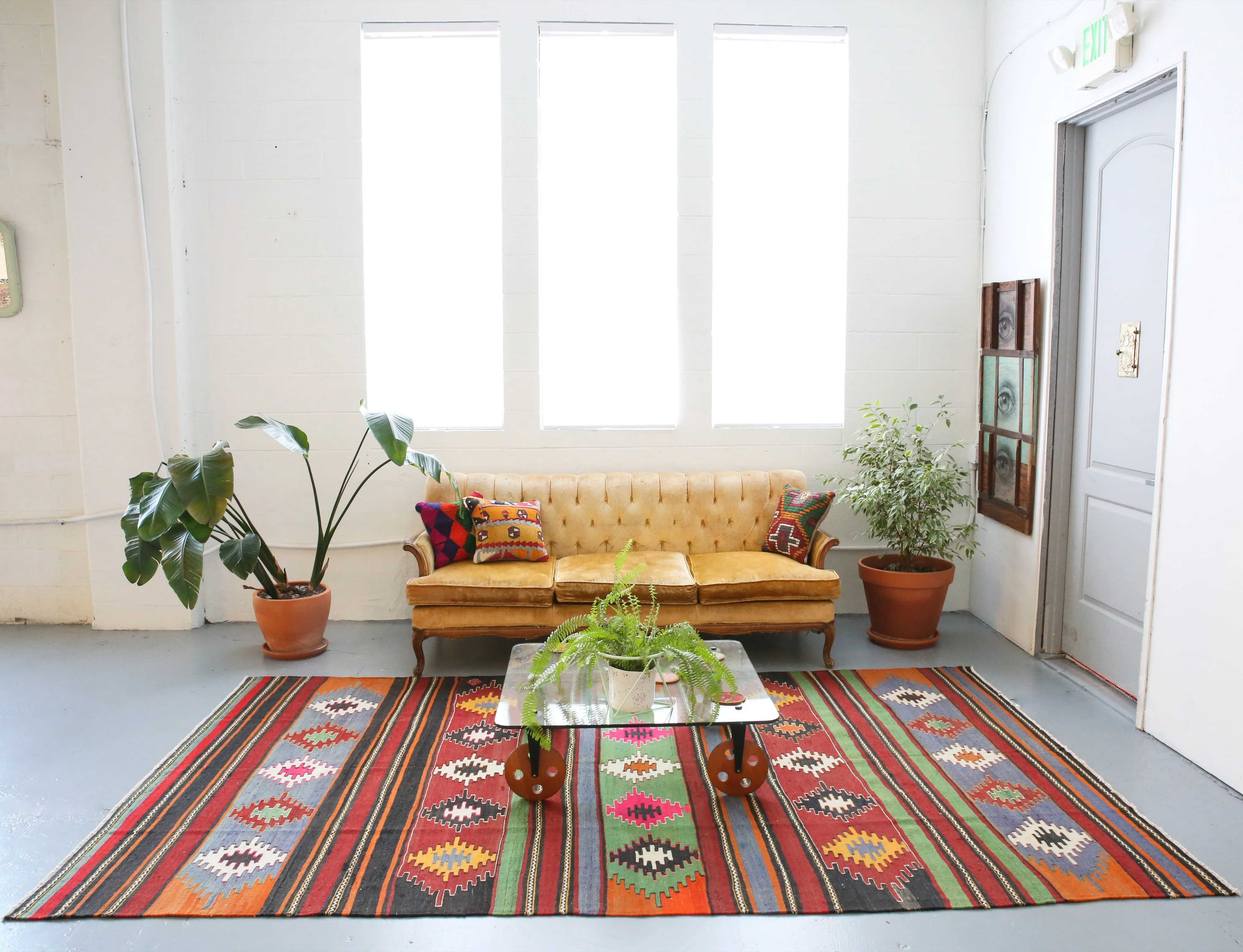 Vintage Turkish Sivas Kilim Rug