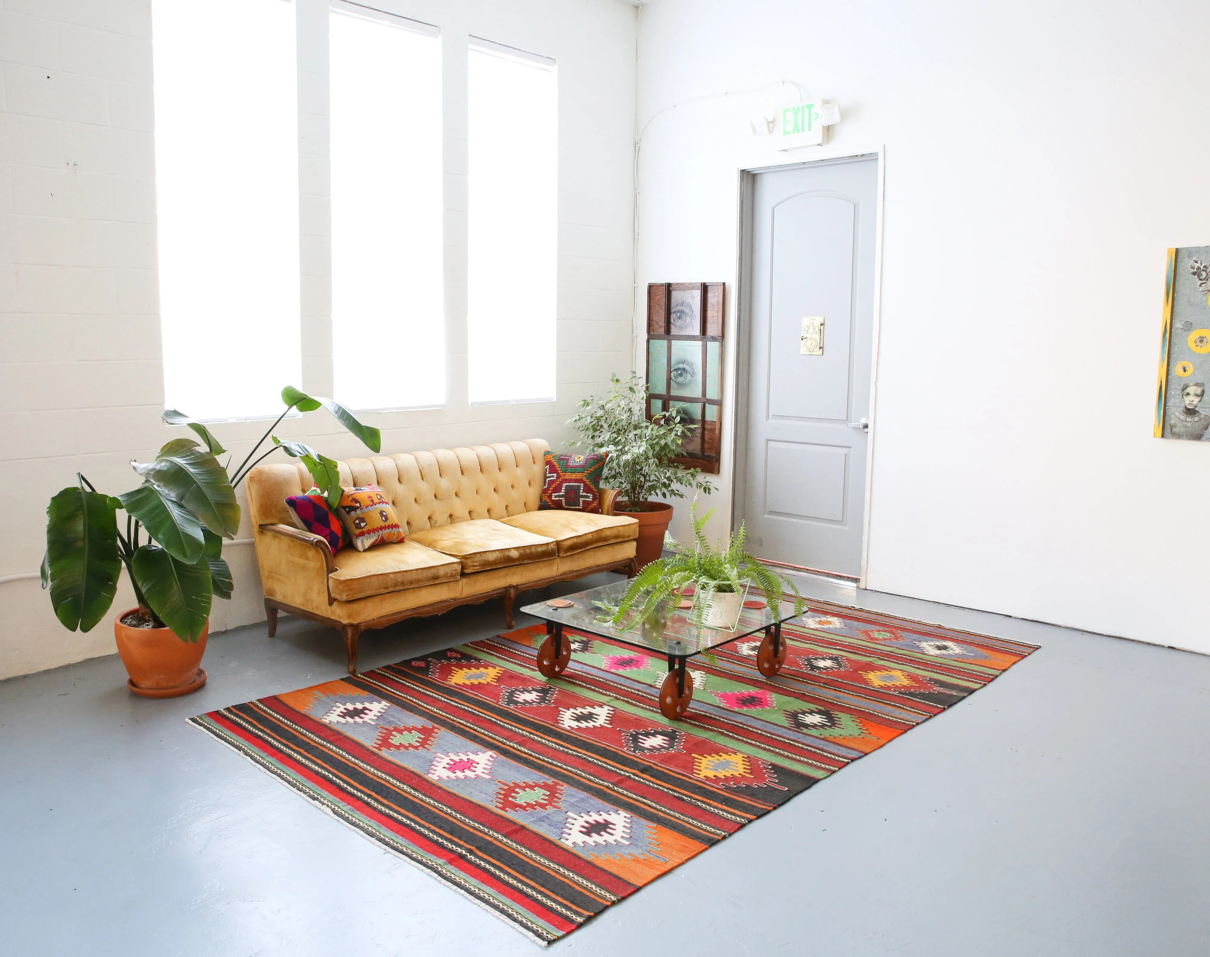 Vintage Turkish Sivas Kilim Rug