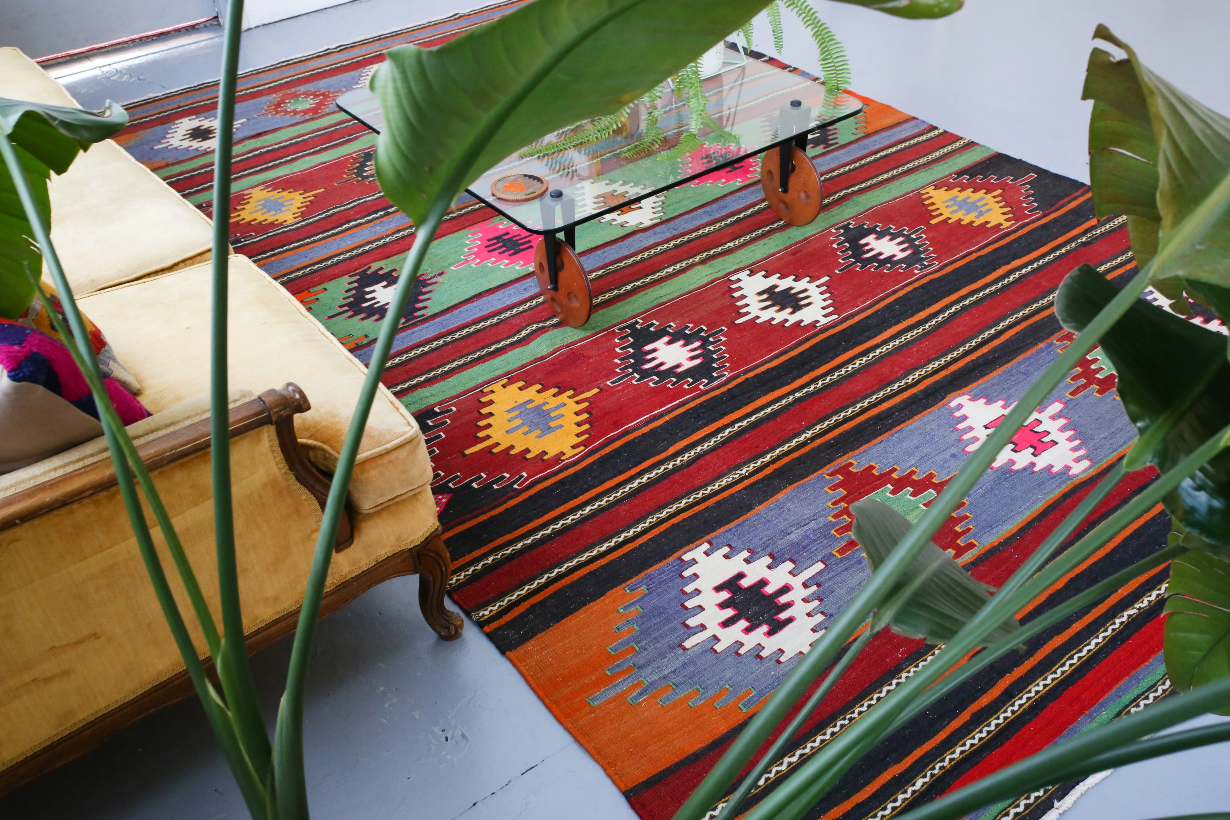 Vintage Turkish Sivas Kilim Rug