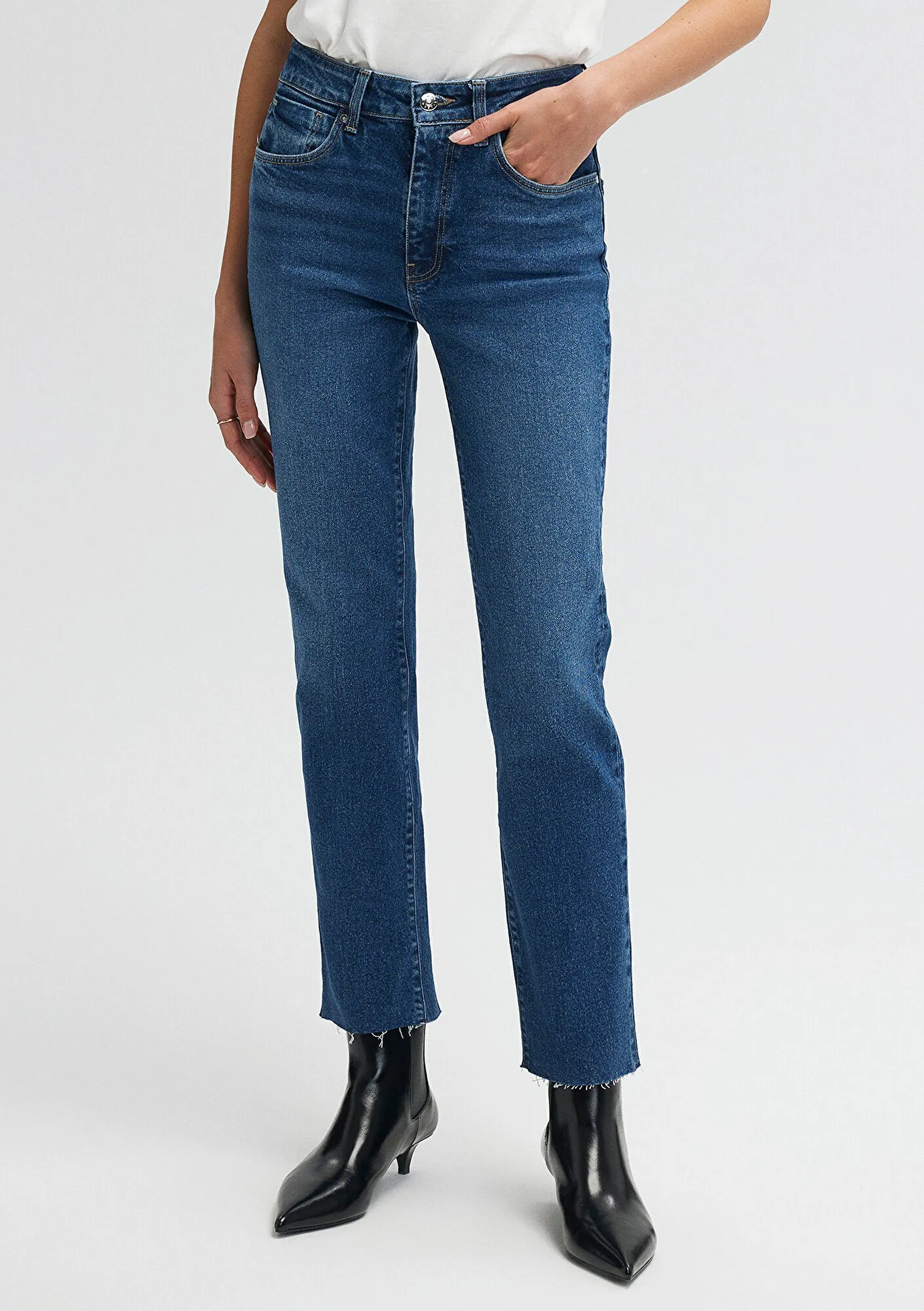 Viola Dark Brushed Mavi Premium Jean Pants