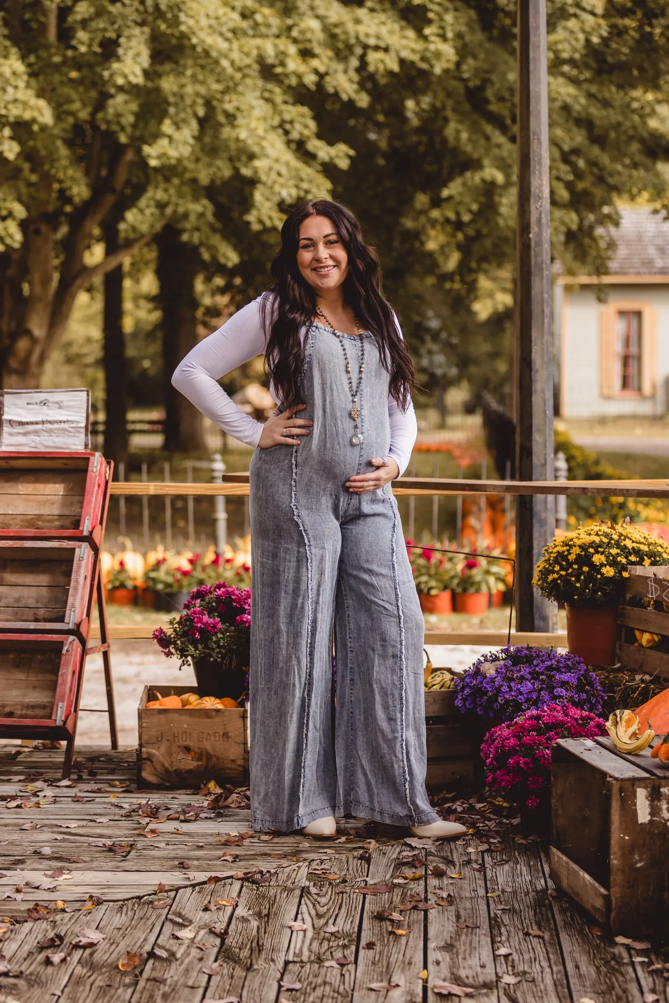 Washed Denim Tencel Jumpsuit