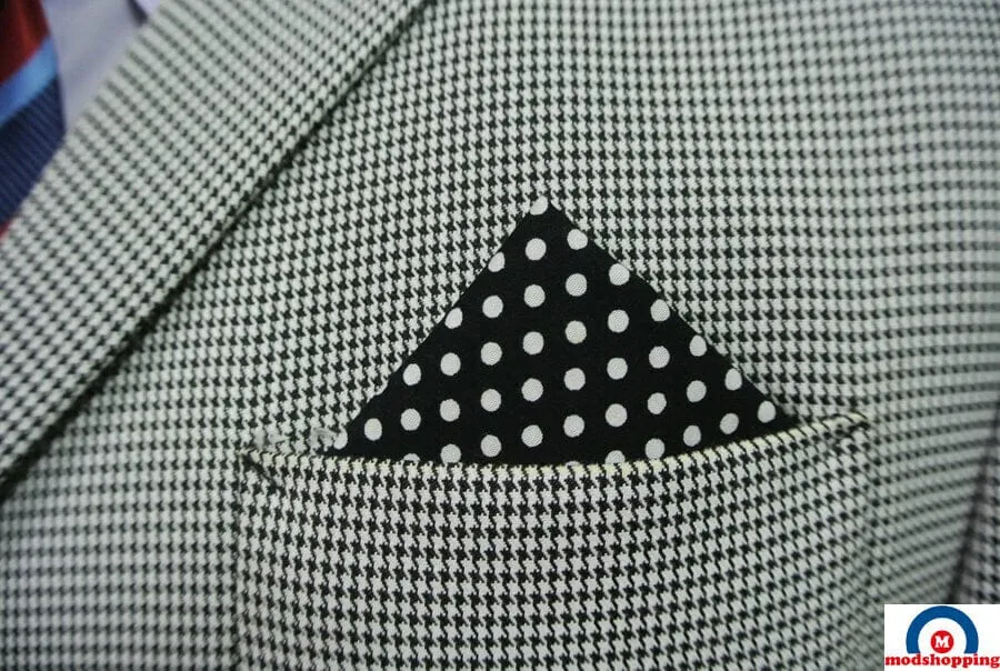 White And Black Houndstooth Blazer, Patch Pocket