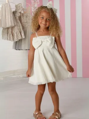 White Denim Remi Dress w/ Bow