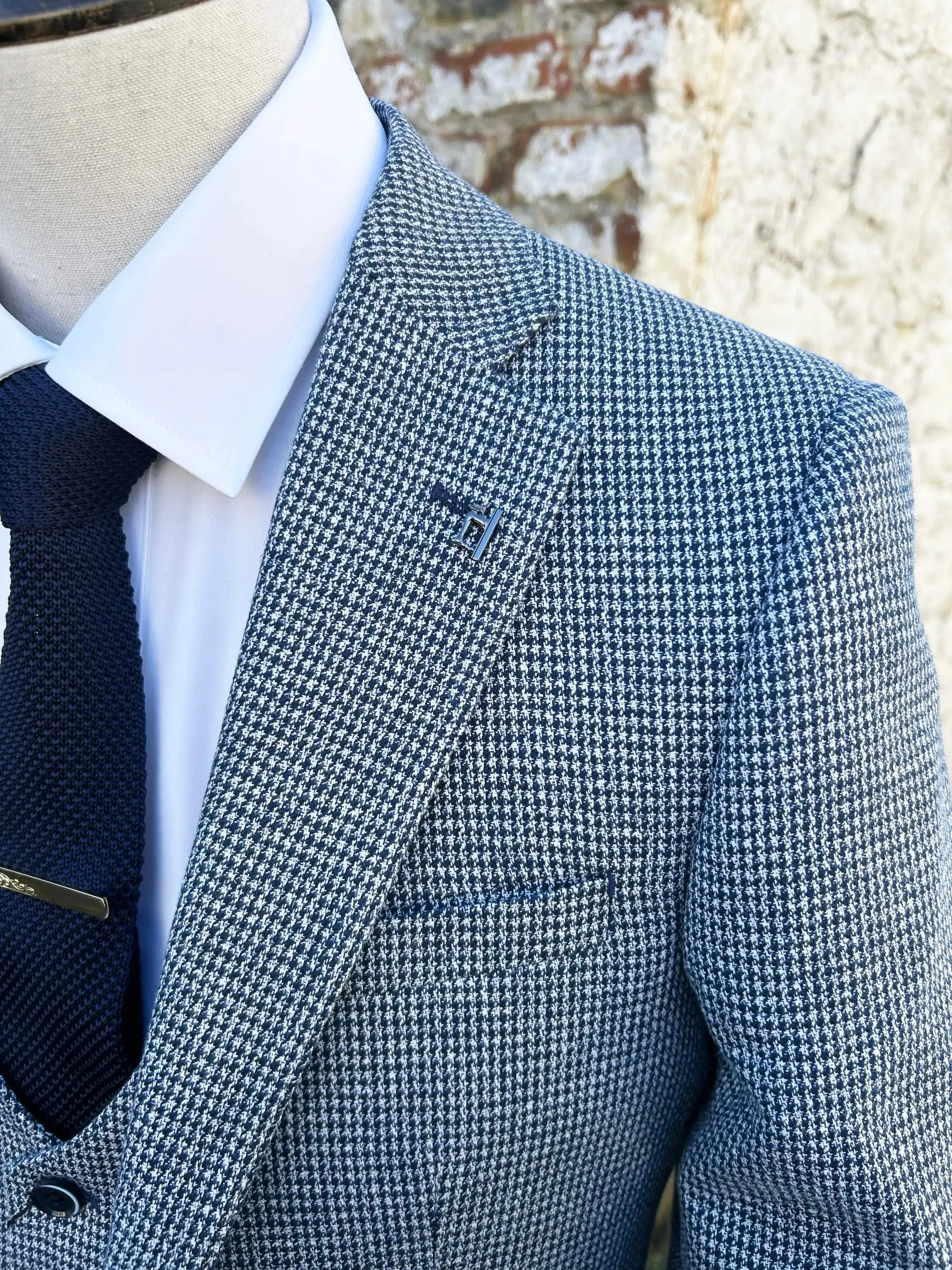 White Label Tapered Fit Houndstooth Jasper Jacket Blue