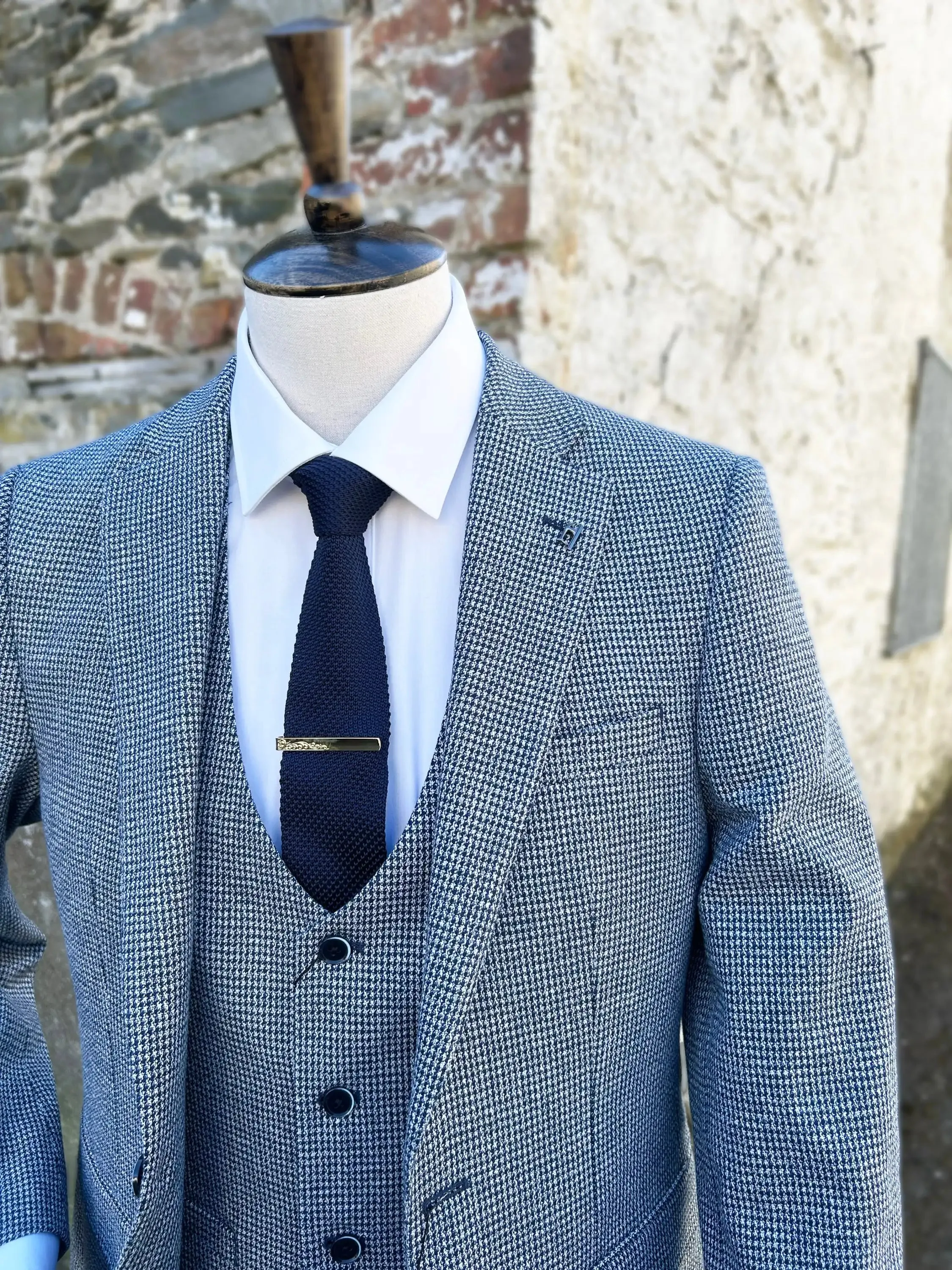 White Label Tapered Fit Houndstooth Jasper Jacket Blue
