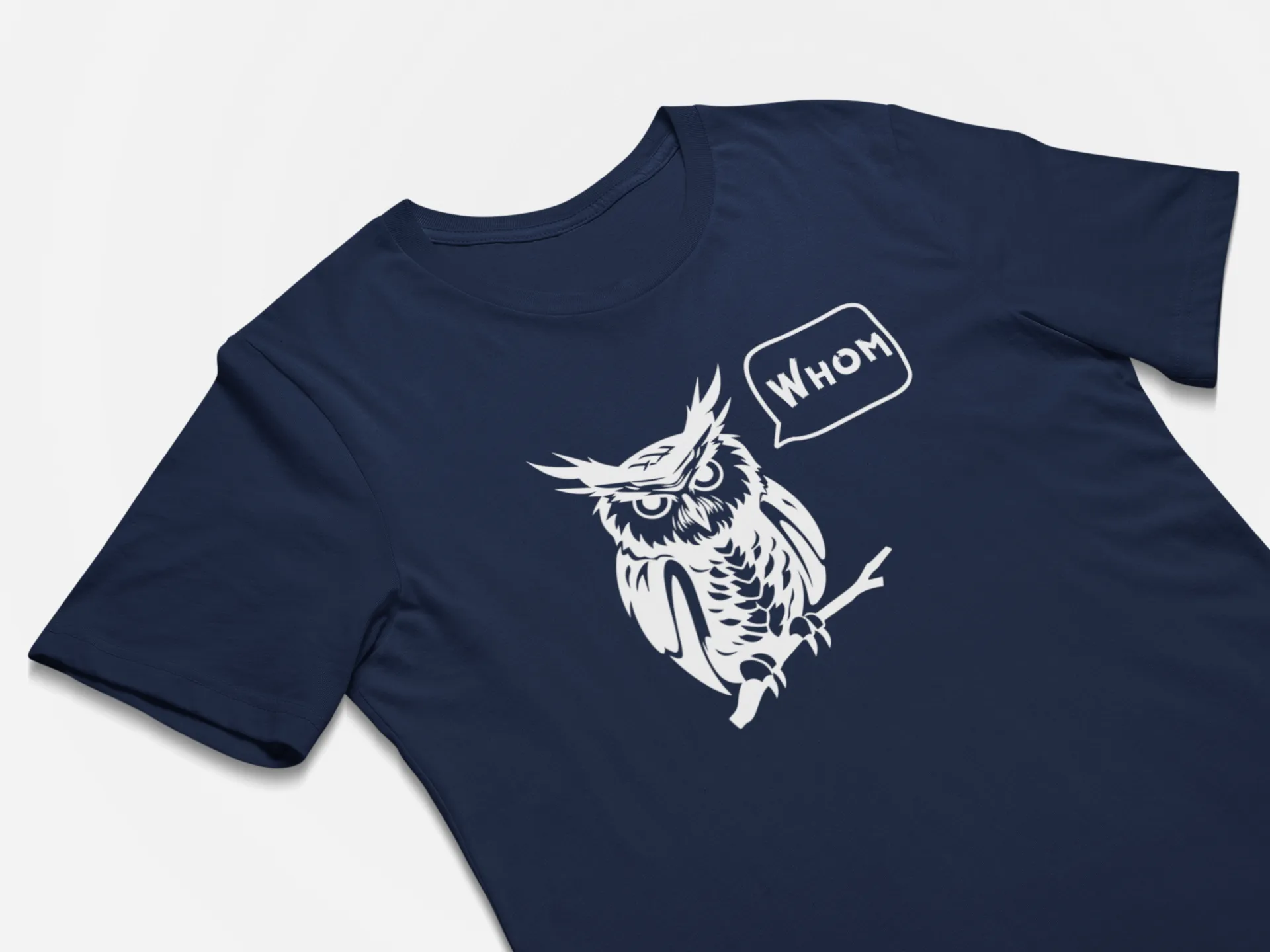 Whom Funny Grammar Owl T-Shirt