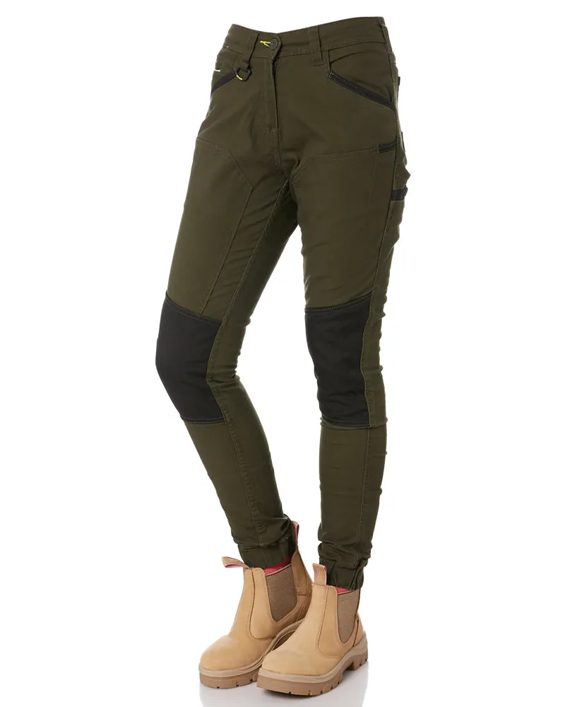Womens Flex and Move Stretch Cotton Shield Cuff Pants - Olive