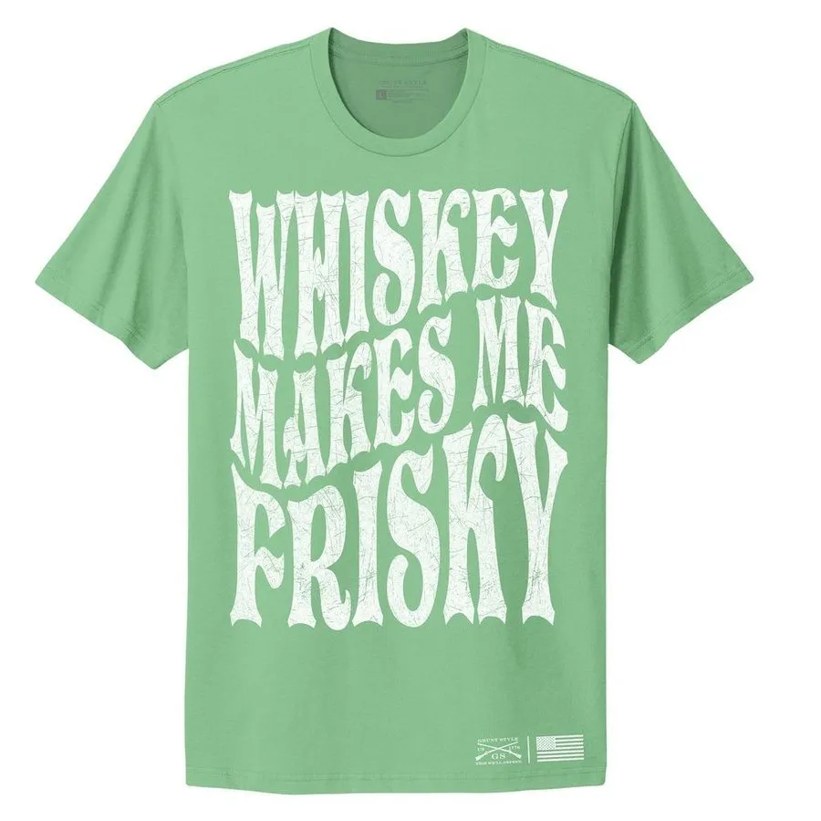 Women's Whiskey Makes Me Frisky Boyfriend Fit T-Shirt - Kelly Green