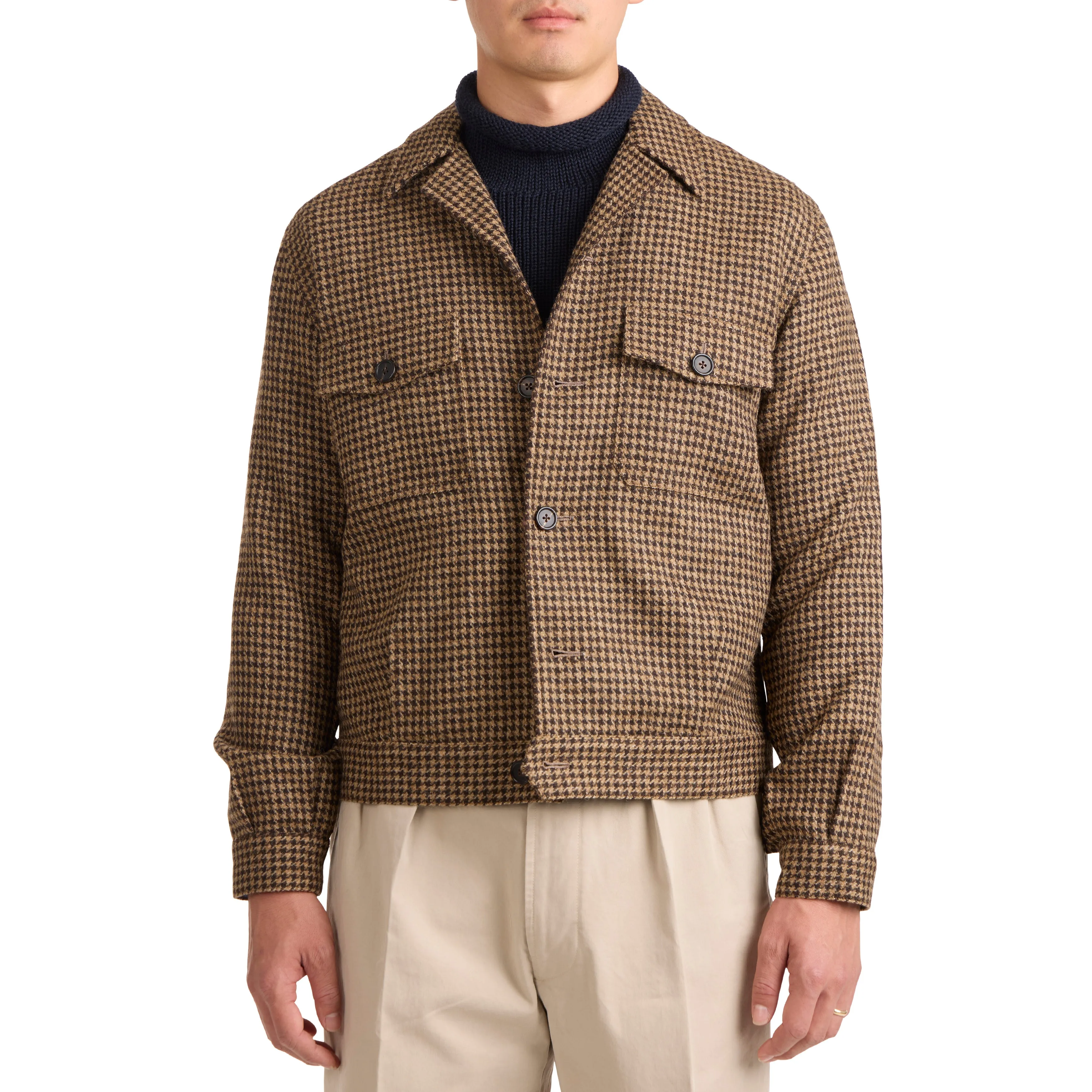Wool Houndstooth Road Jacket